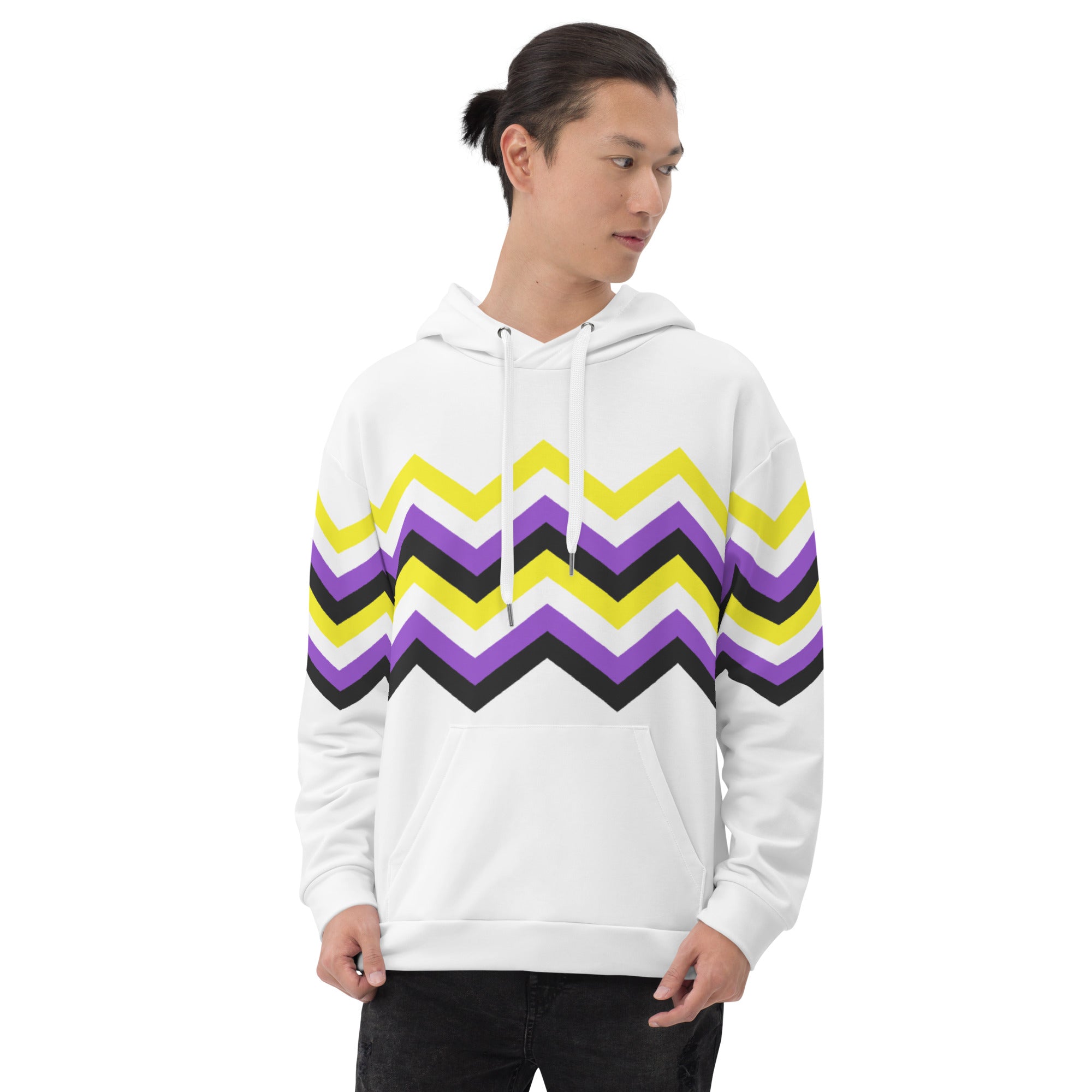 Unisex Hoodie-Nonbinary Zigzag Pattern