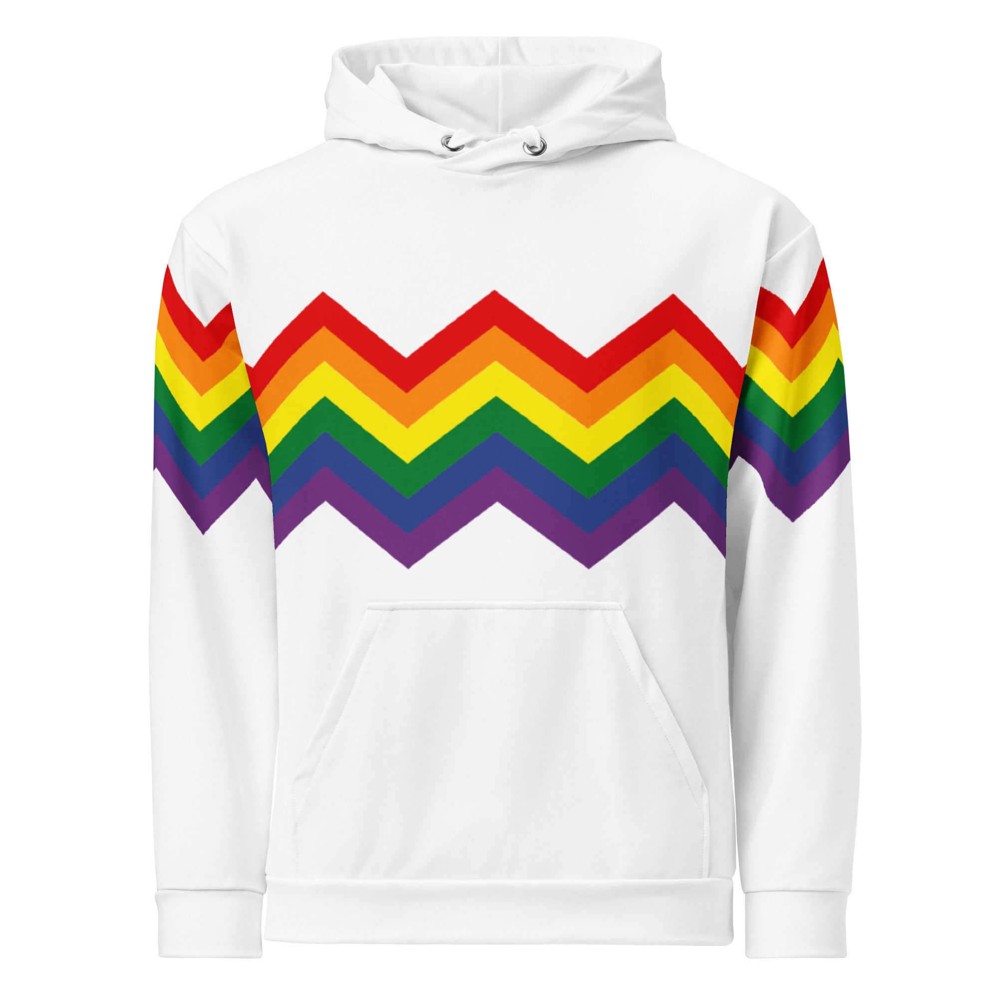 Unisex Hoodie-Pride Rainbow Zigzag Pattern