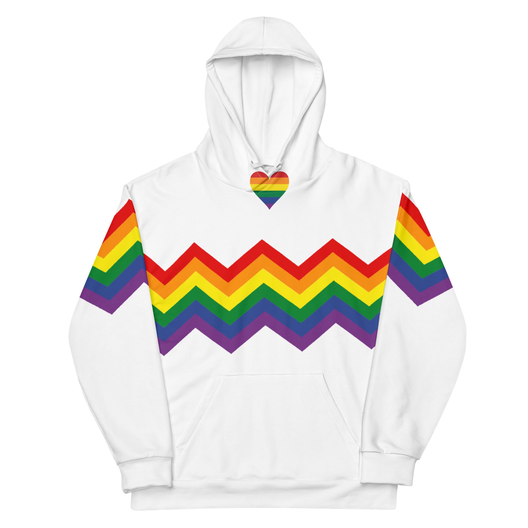 Unisex Hoodie-Pride Rainbow Zigzag Pattern