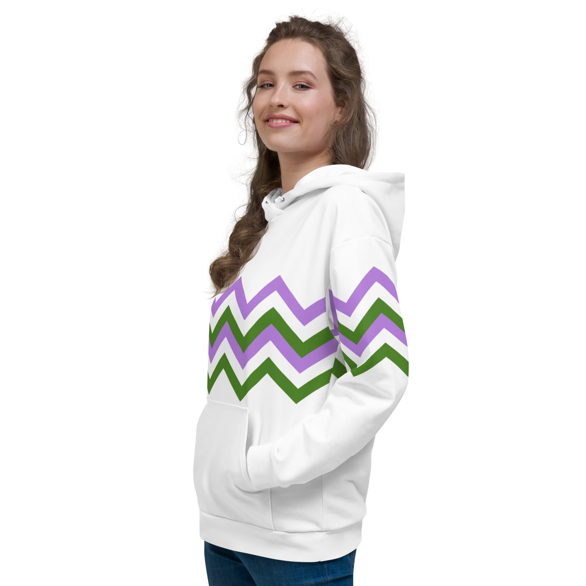 Unisex Hoodie-Genderqueer Zigzag Pattern