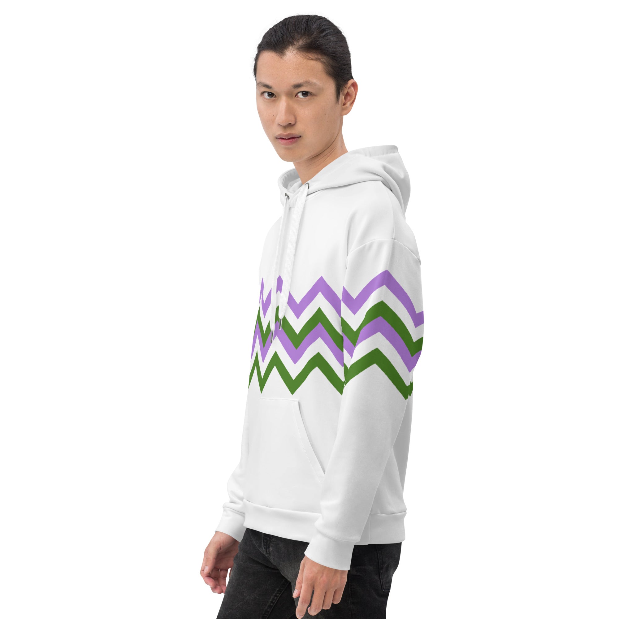 Unisex Hoodie-Genderfluid Zigzag Pattern