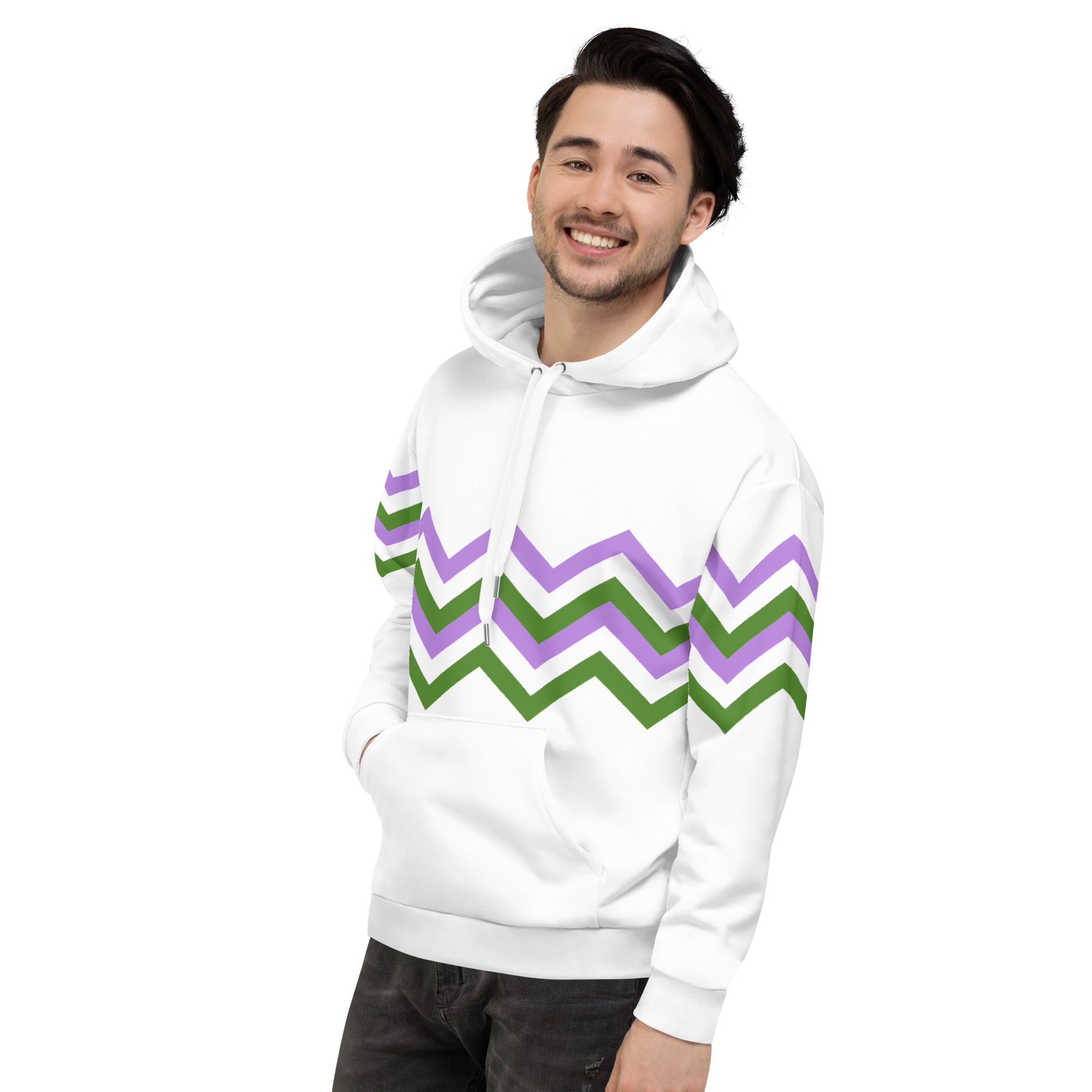 Unisex Hoodie-Genderfluid Zigzag Pattern