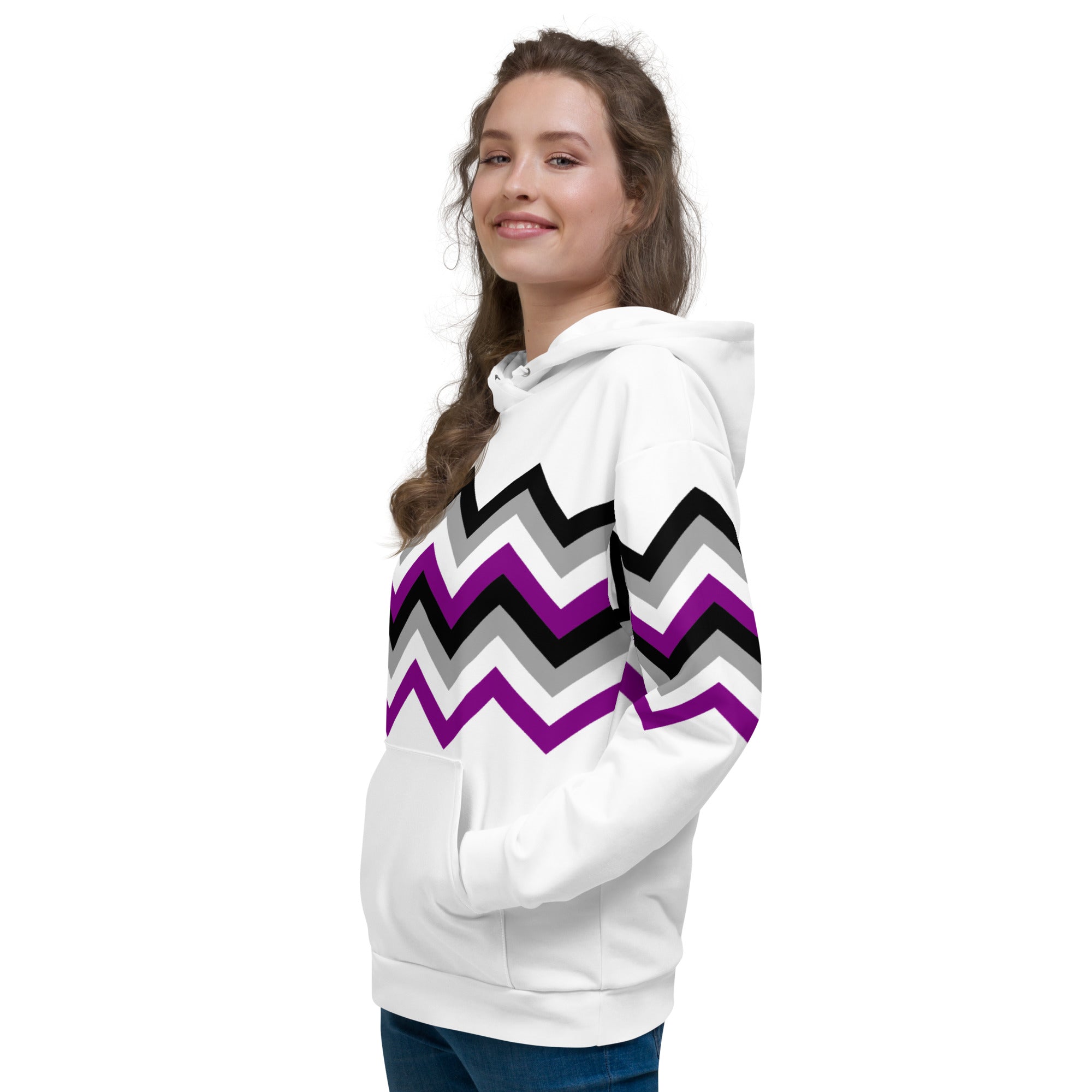 Unisex Hoodie-Asexual Zigzag Pattern