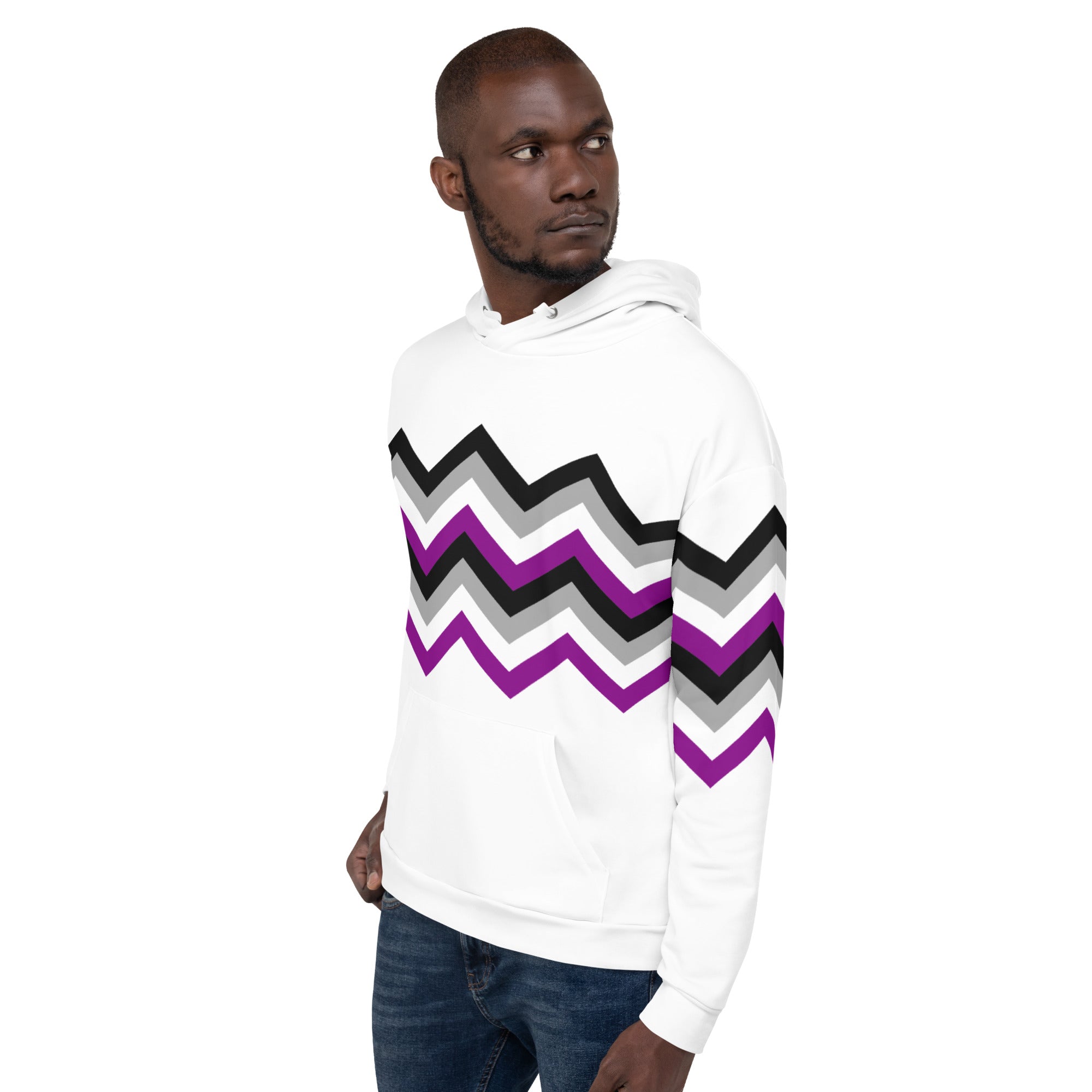 Unisex Hoodie-Asexual Zigzag Pattern