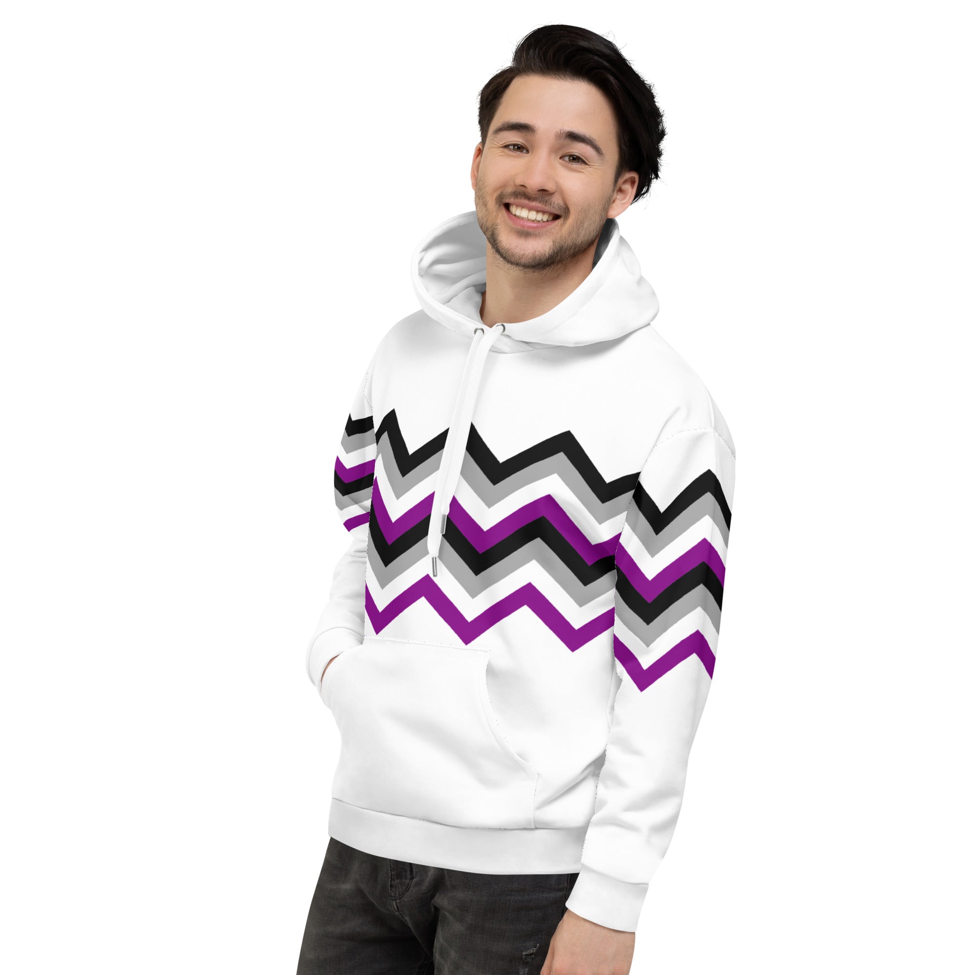 Unisex Hoodie-Asexual Zigzag Pattern