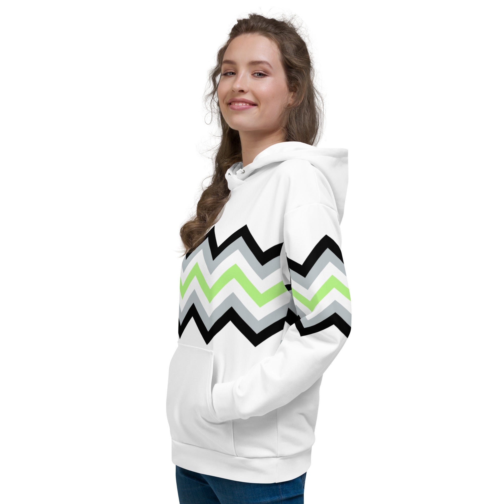 Unisex Hoodie-Agender Zigzag Pattern