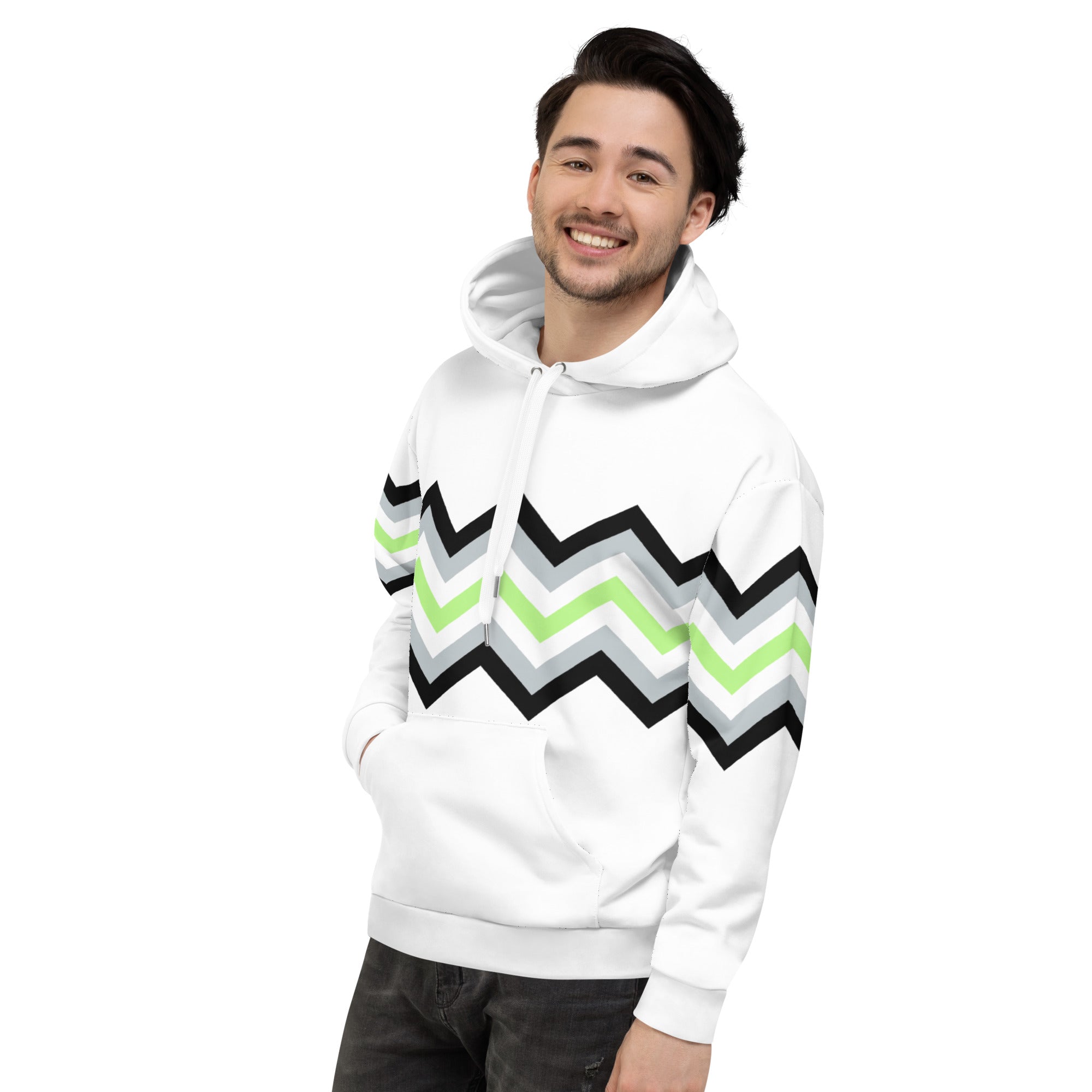 Unisex Hoodie-Agender Zigzag Pattern