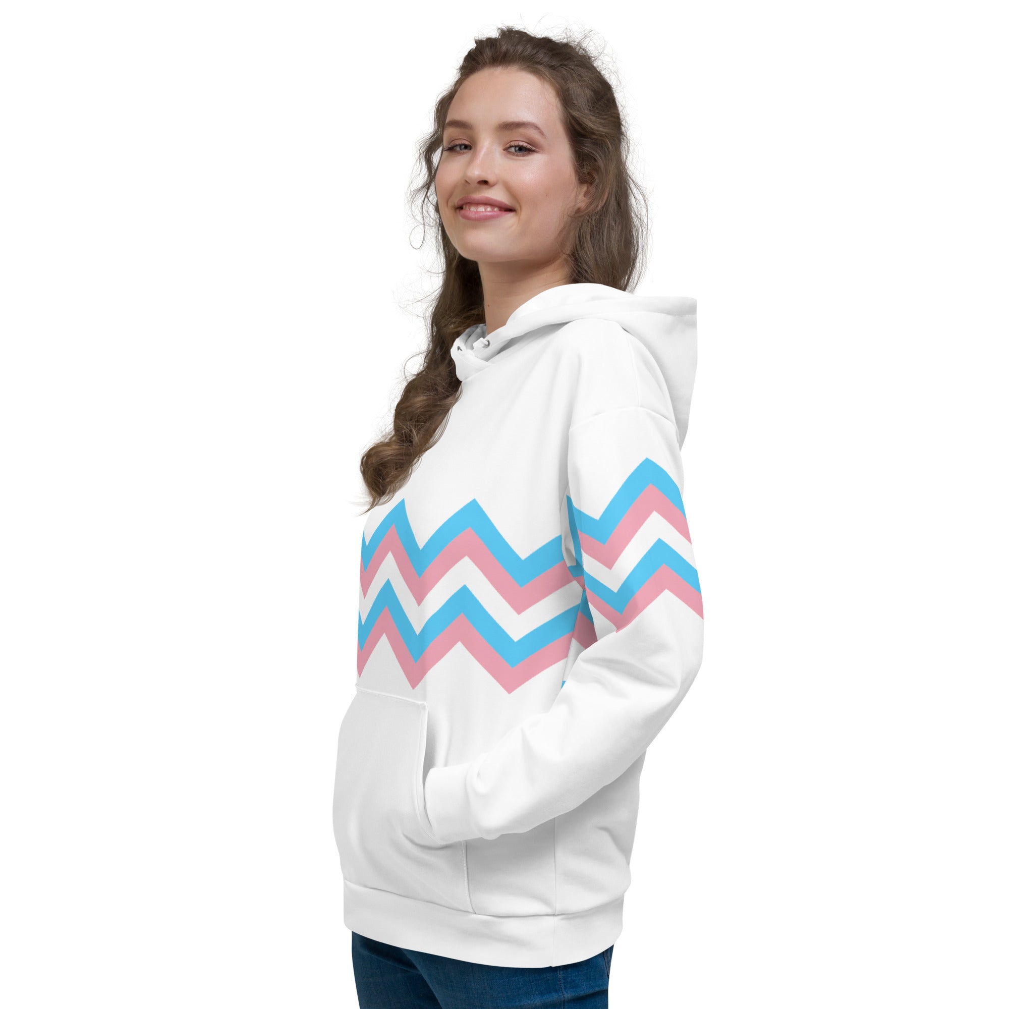 Unisex Hoodie-Transgender Zigzag Pattern