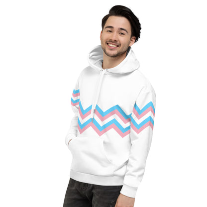Unisex Hoodie-Transgender Zigzag Pattern