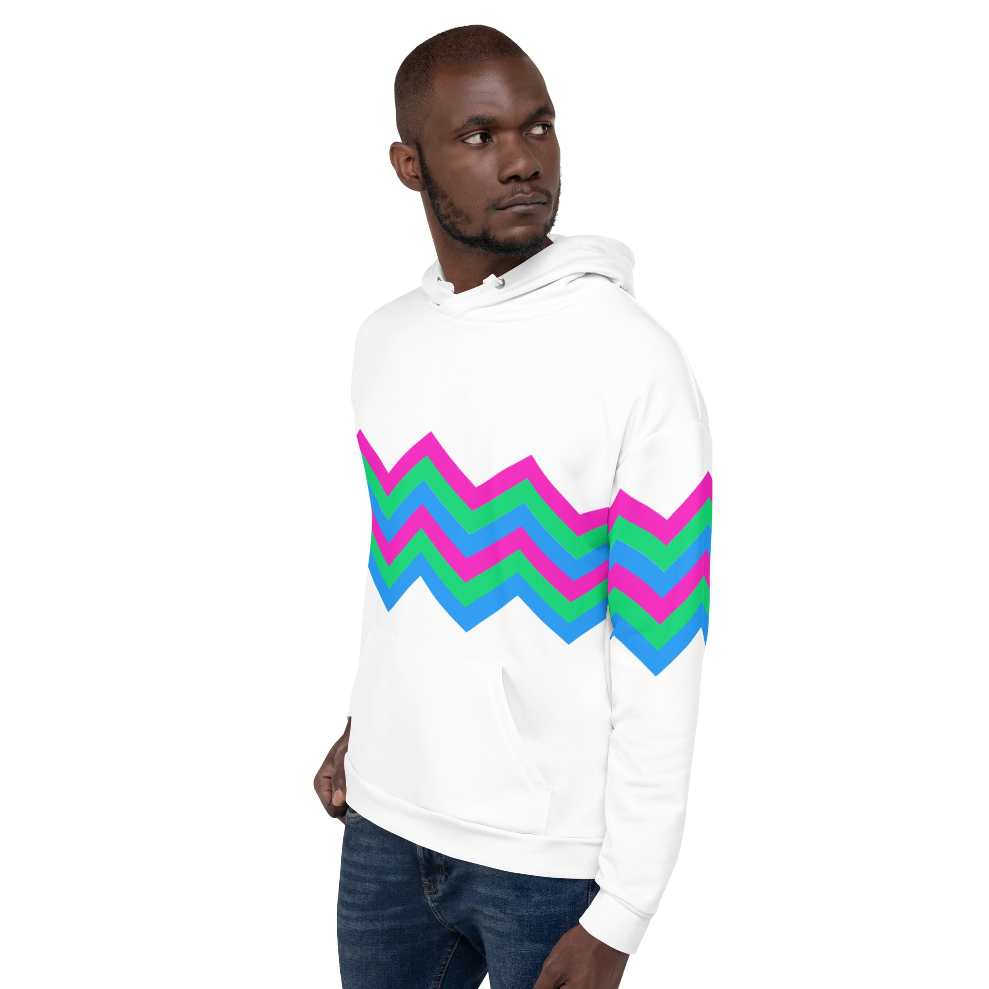 Unisex Hoodie-Polysexual Zigzag Pattern