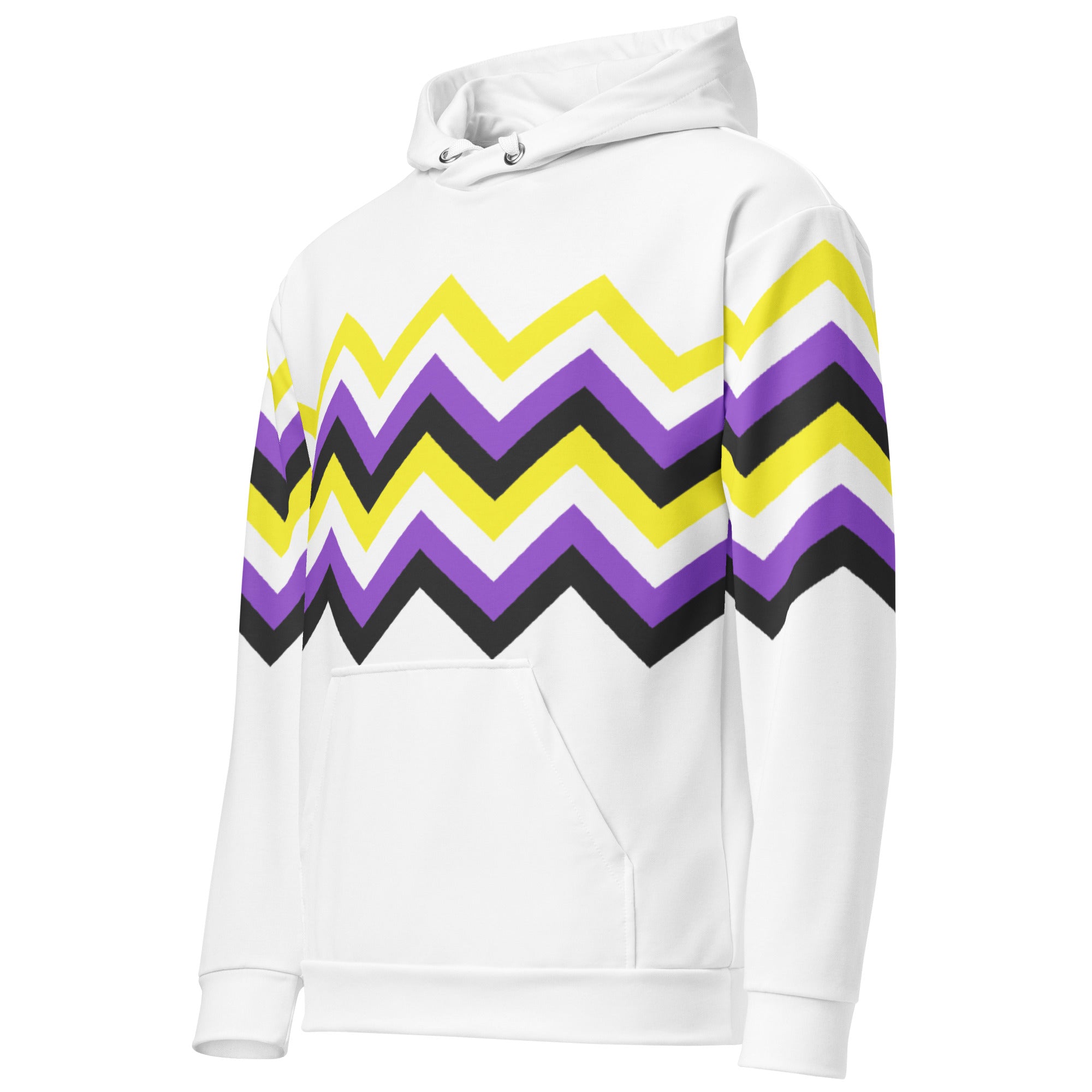 Unisex Hoodie-Nonbinary Zigzag Pattern