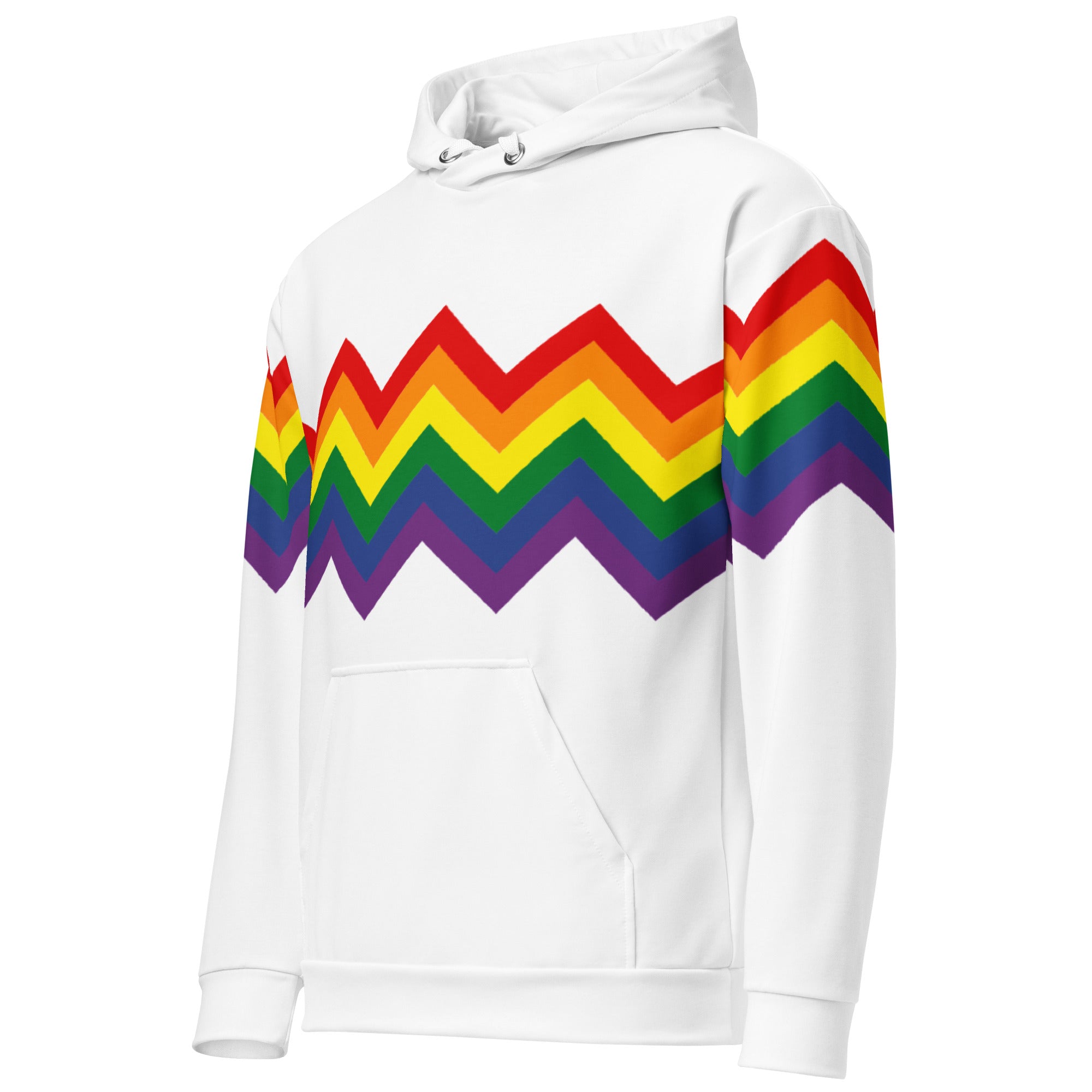 Unisex Hoodie-Pride Rainbow Zigzag Pattern