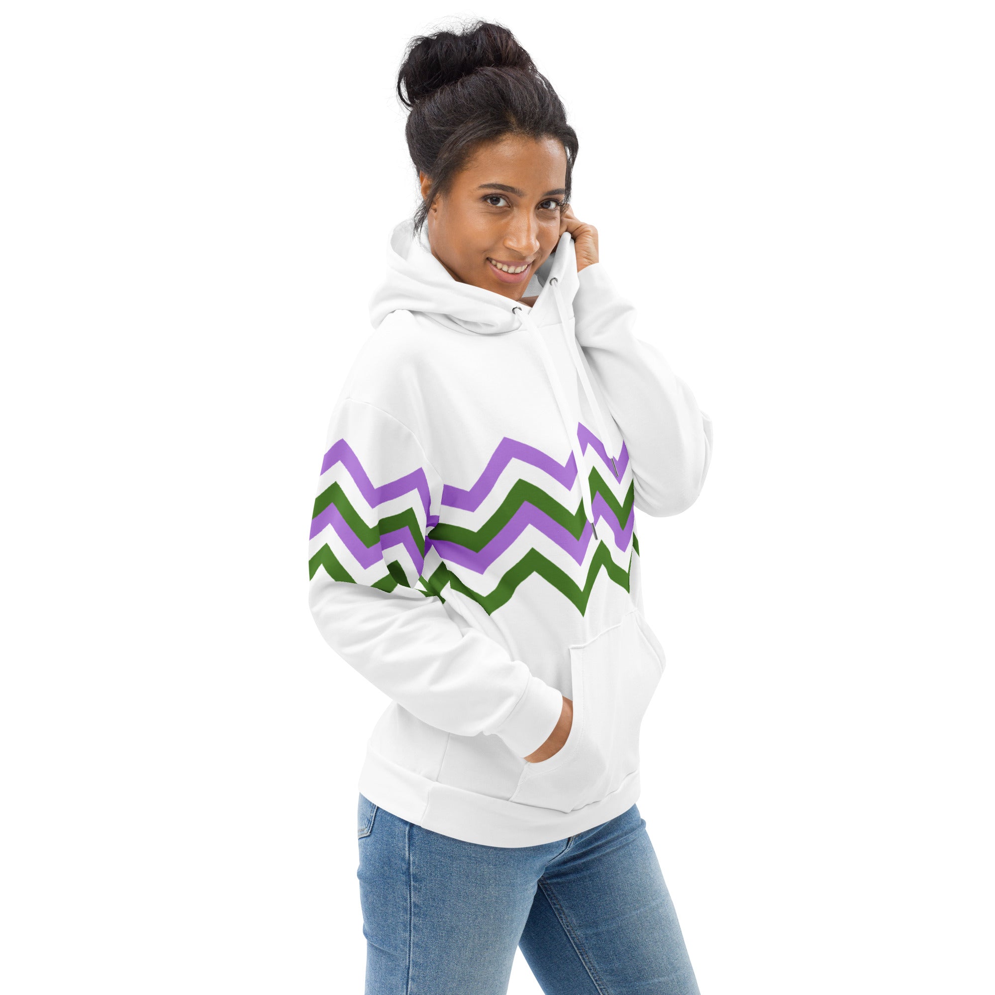 Unisex Hoodie-Genderqueer Zigzag Pattern