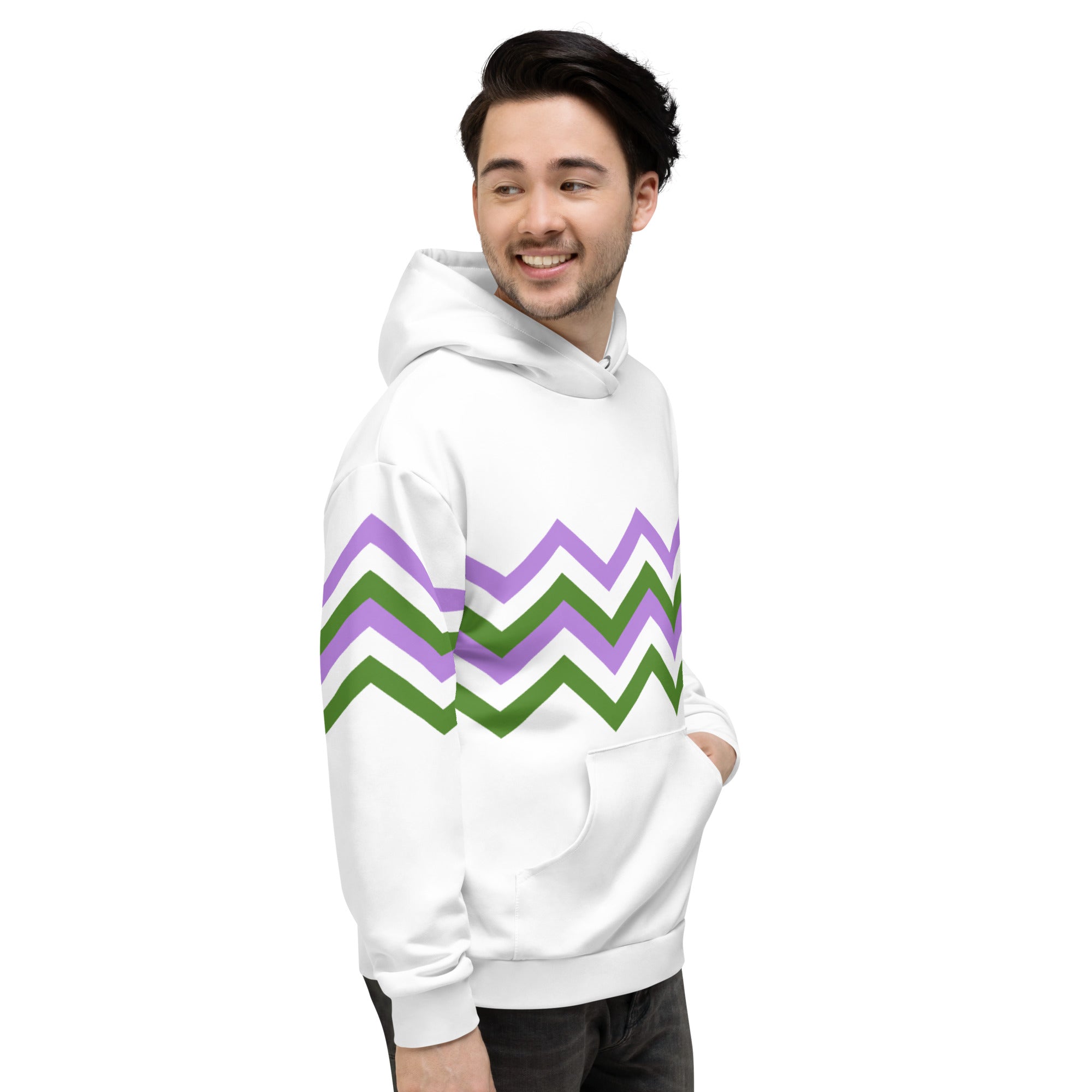 Unisex Hoodie-Genderqueer Zigzag Pattern