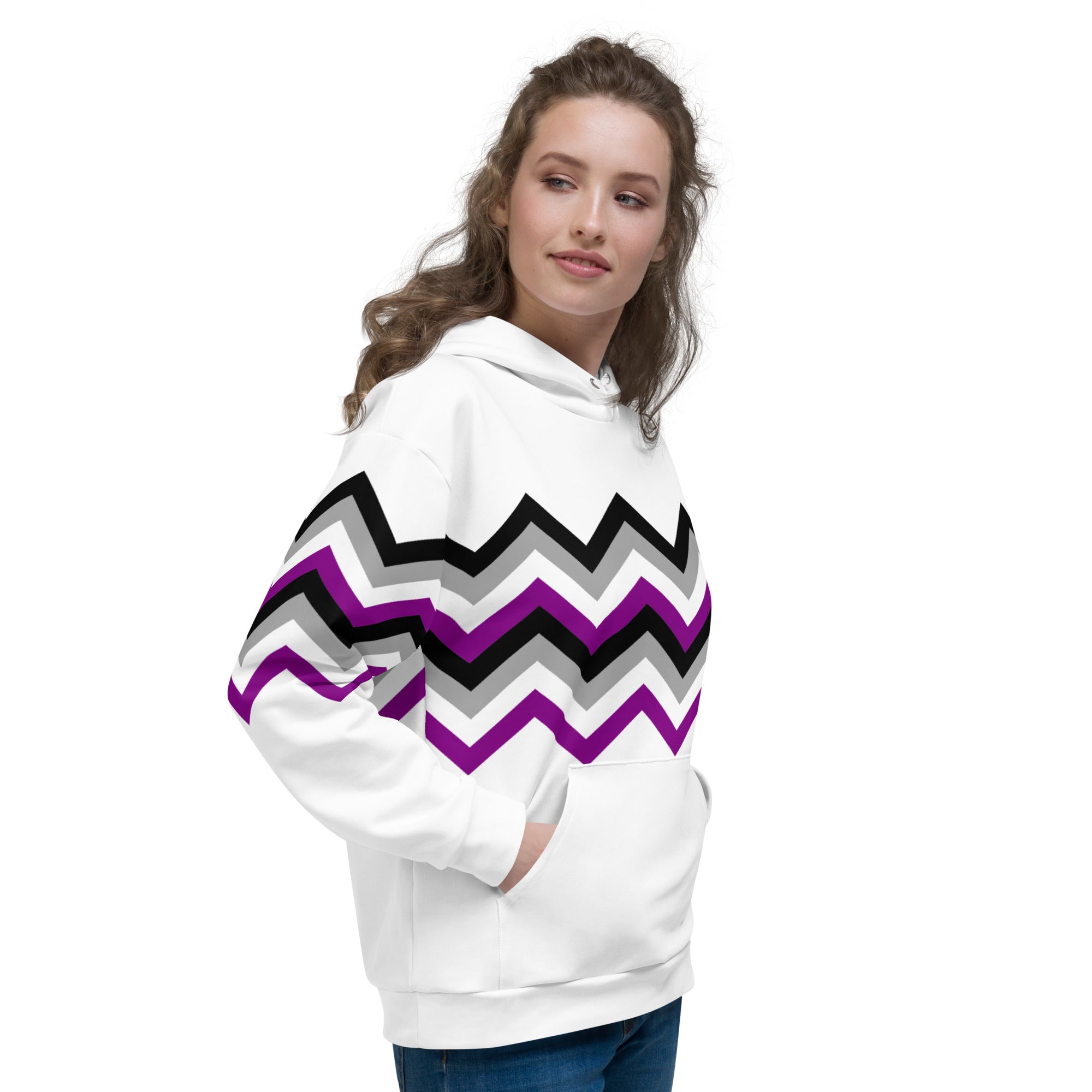 Unisex Hoodie-Asexual Zigzag Pattern