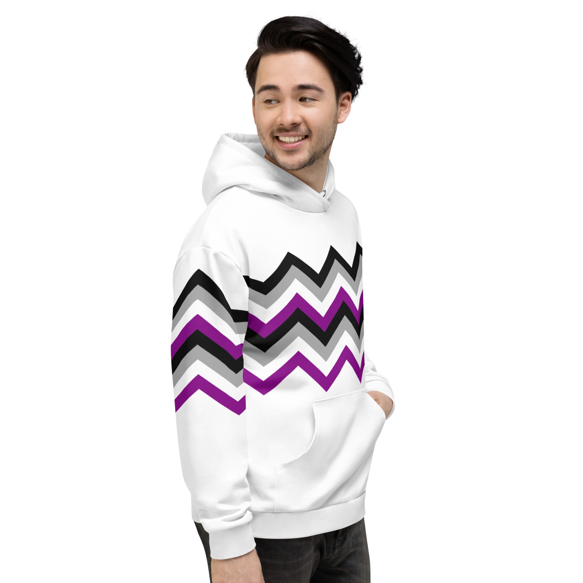 Unisex Hoodie-Asexual Zigzag Pattern