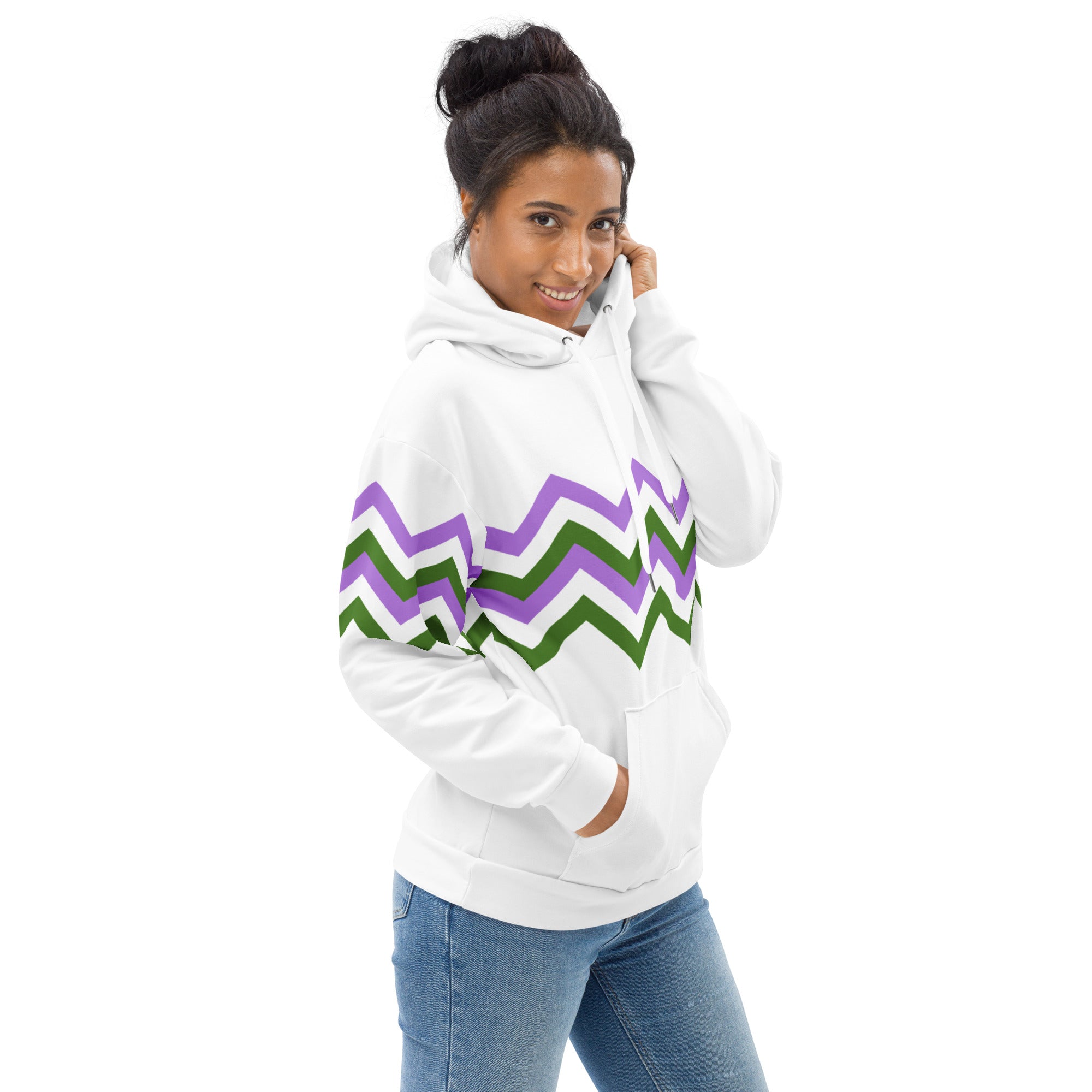 Unisex Hoodie-Genderqueer Zigzag Pattern