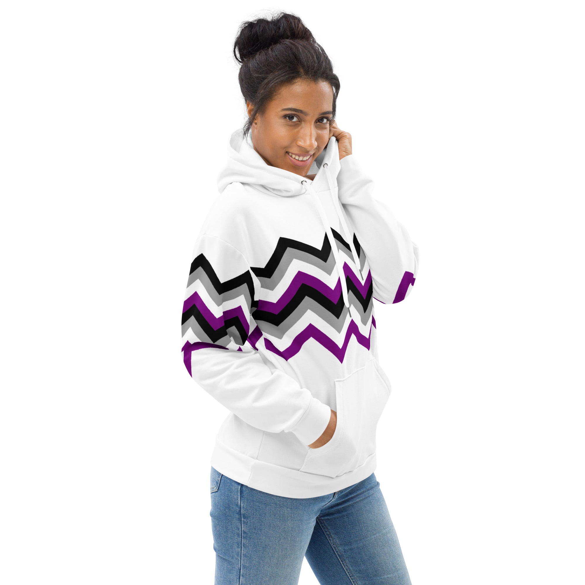 Unisex Hoodie-Asexual Zigzag Pattern