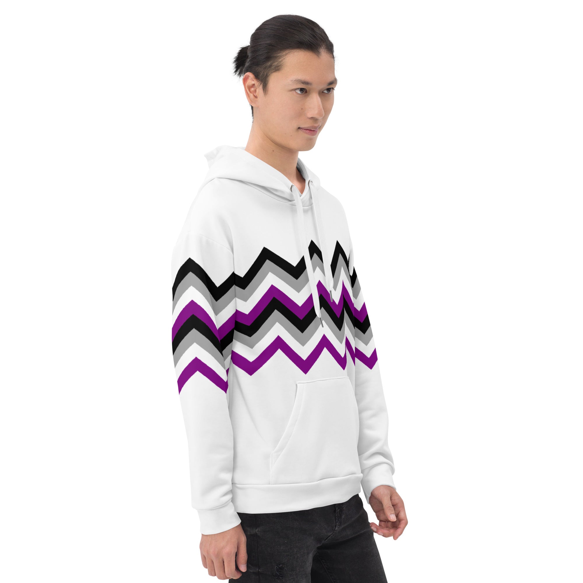 Unisex Hoodie-Asexual Zigzag Pattern