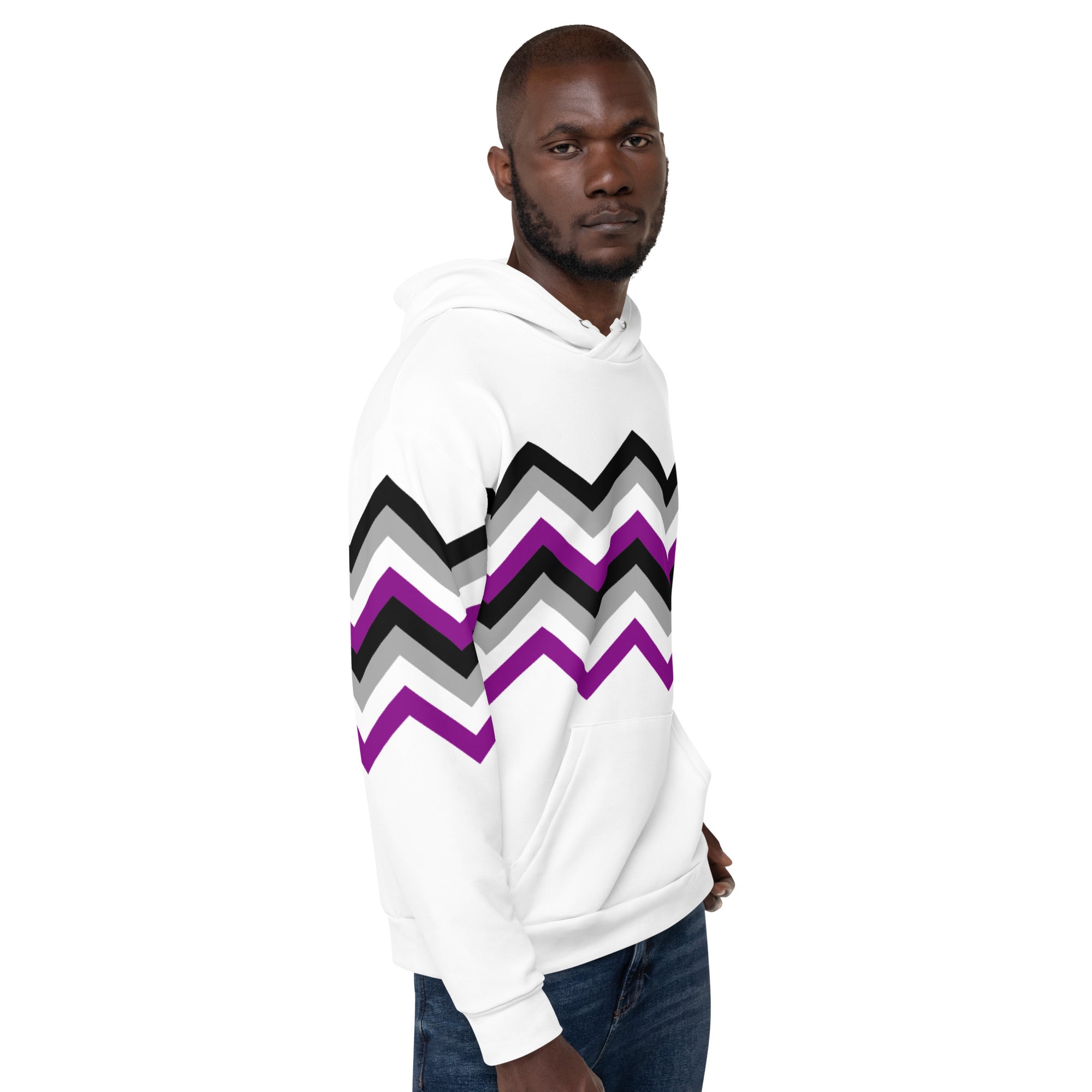 Unisex Hoodie-Asexual Zigzag Pattern