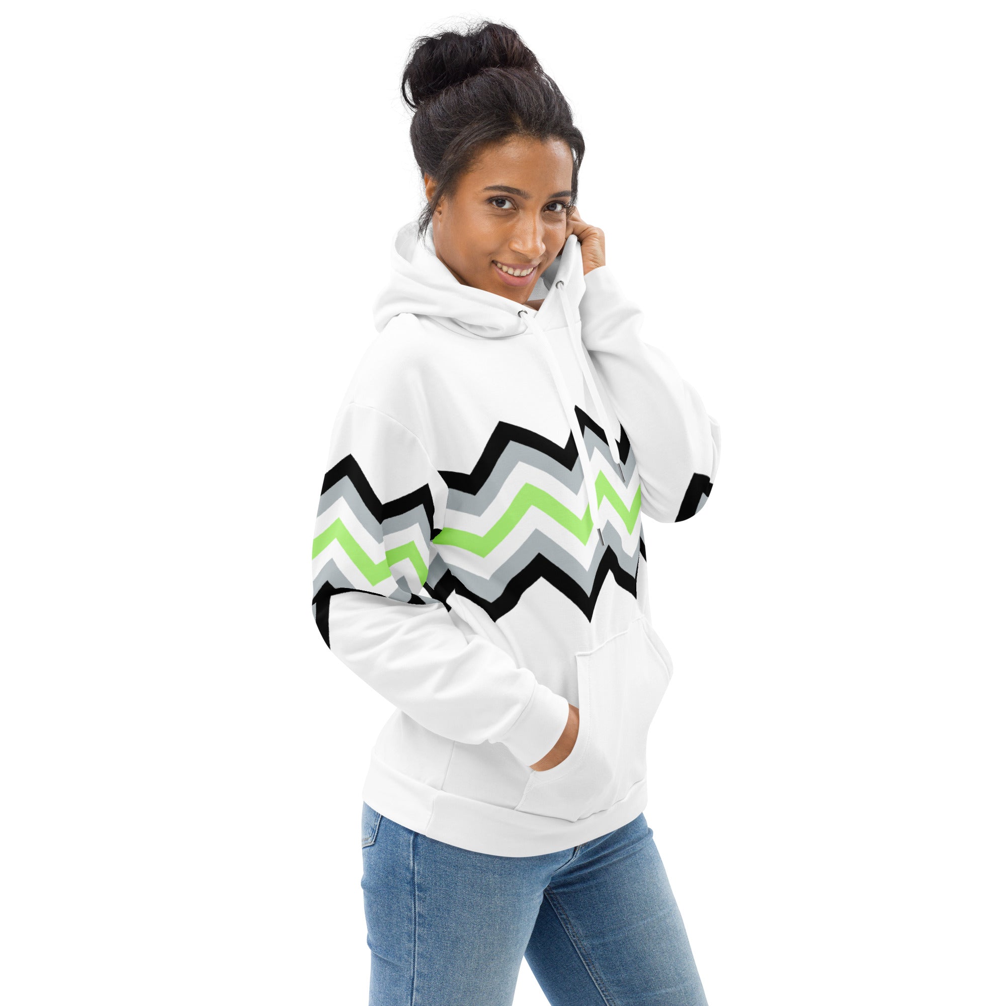 Unisex Hoodie-Agender Zigzag Pattern