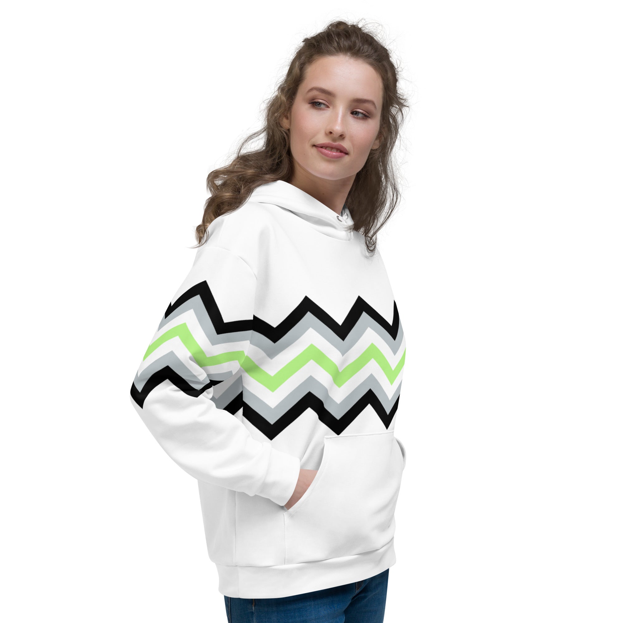 Unisex Hoodie-Agender Zigzag Pattern