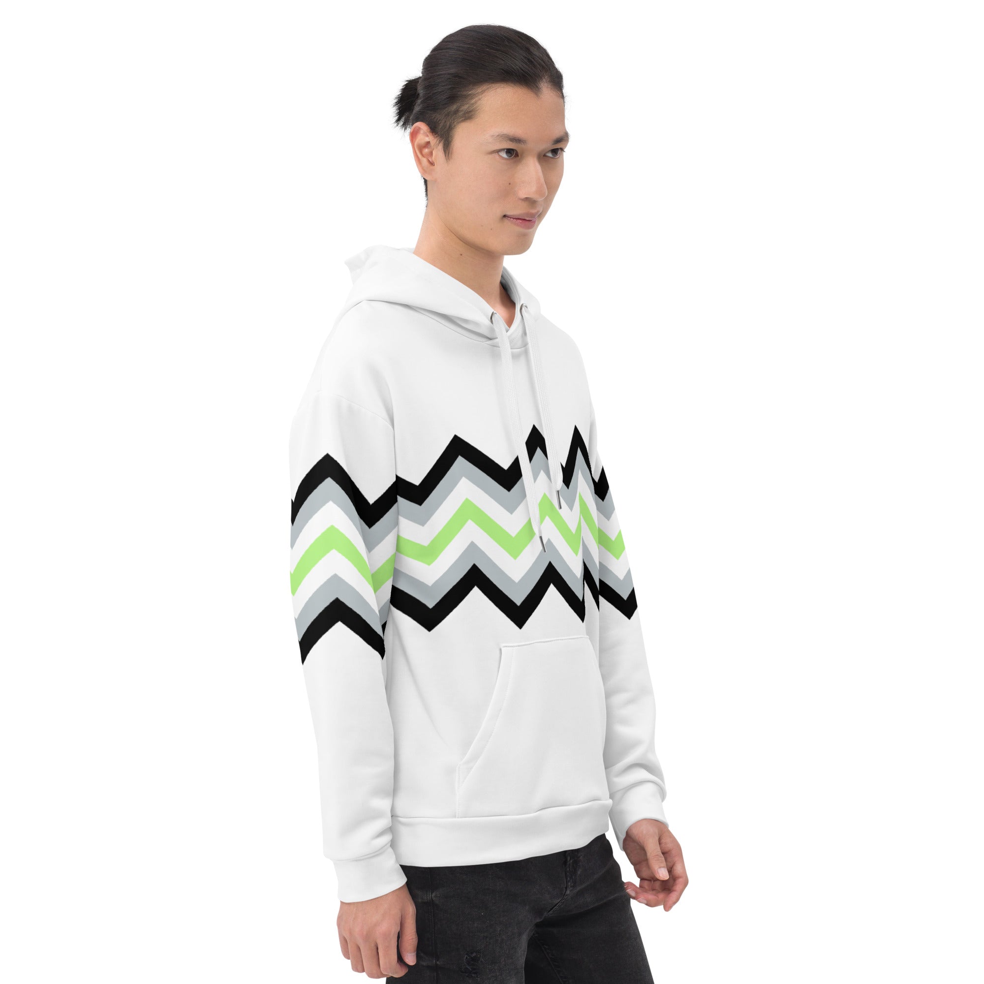 Unisex Hoodie-Agender Zigzag Pattern