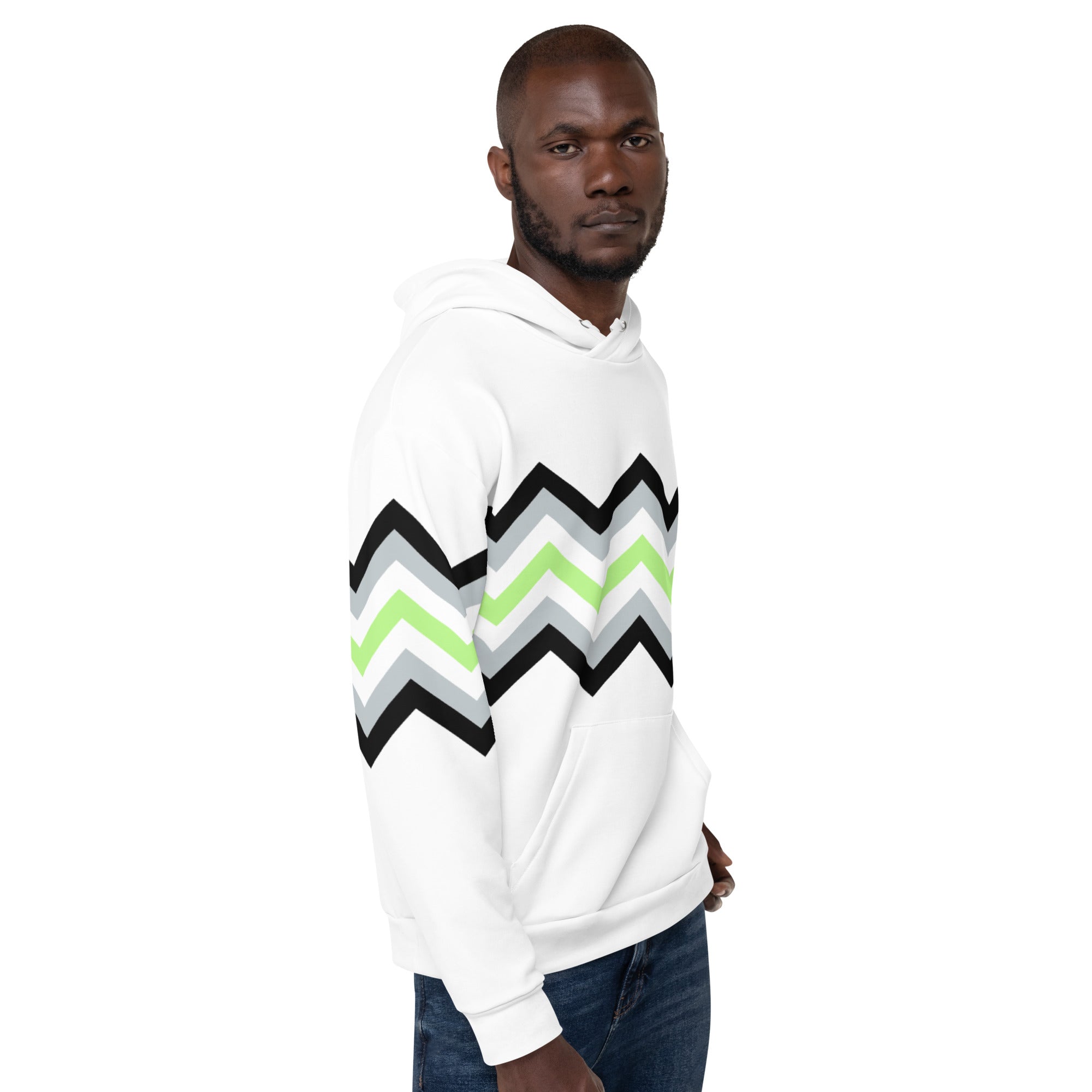 Unisex Hoodie-Agender Zigzag Pattern