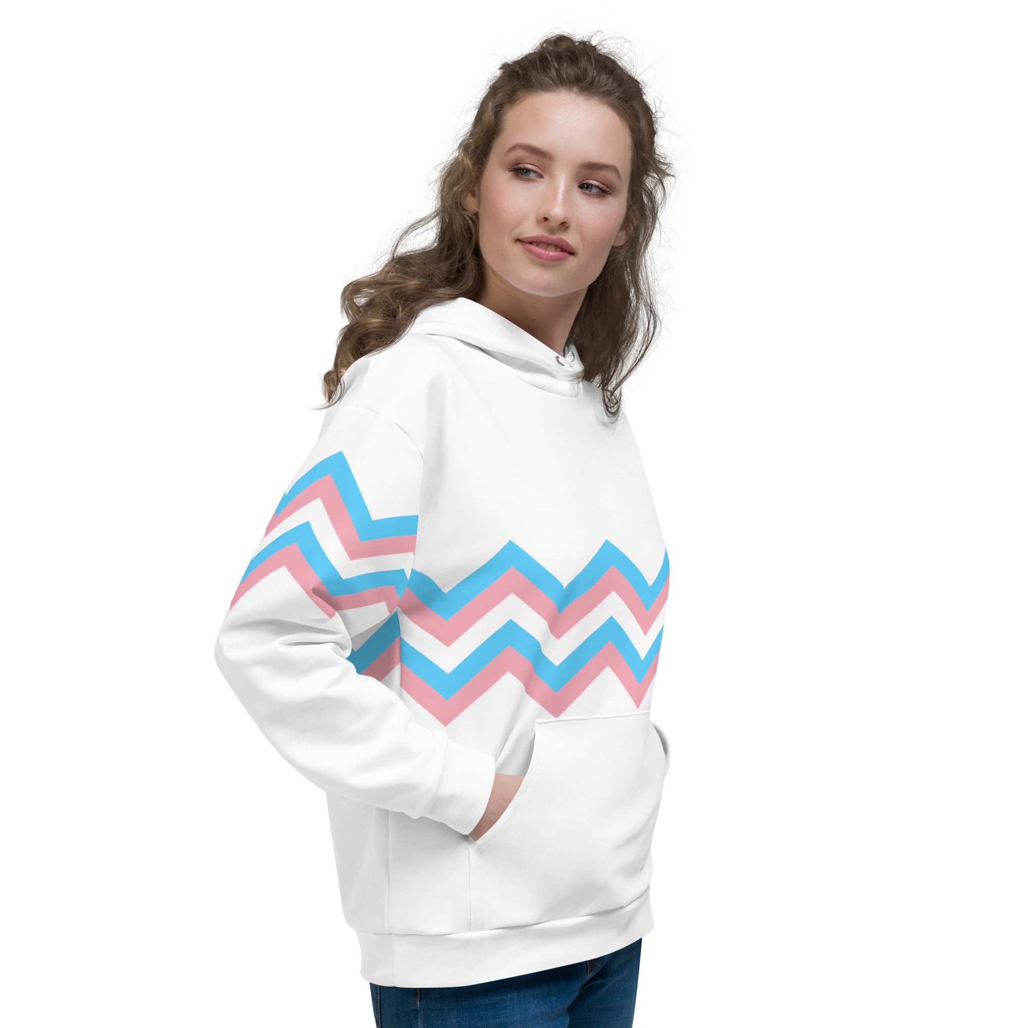 Unisex Hoodie-Transgender Zigzag Pattern