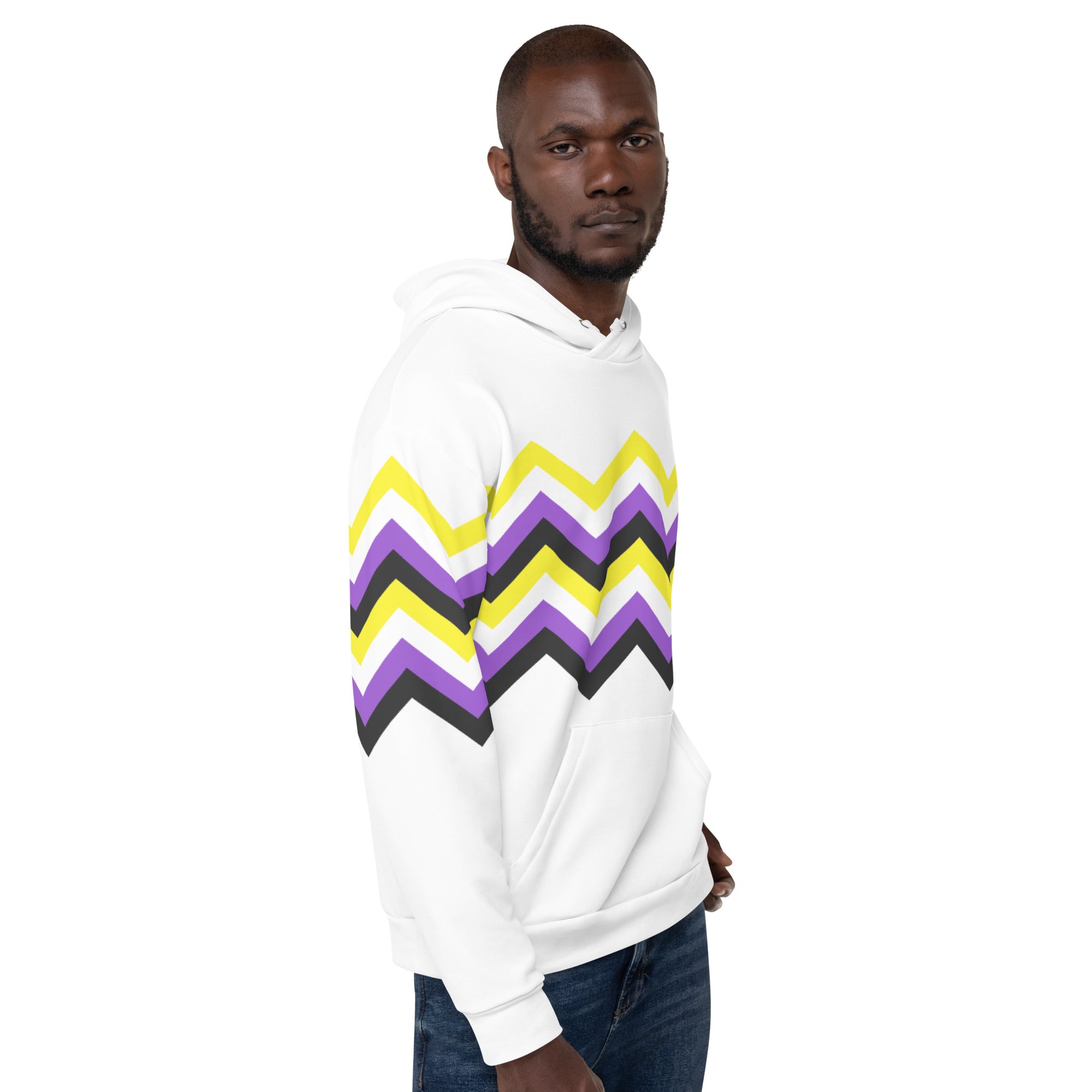 Unisex Hoodie-Nonbinary Zigzag Pattern