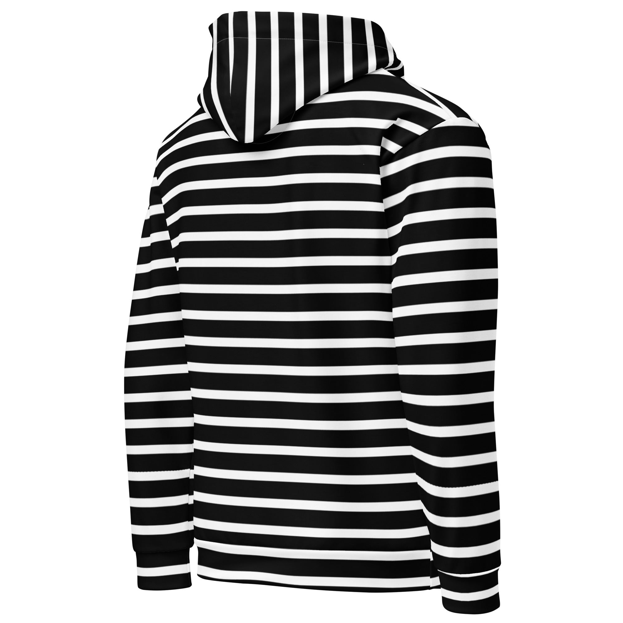 Unisex Hoodie- White and Black Striped