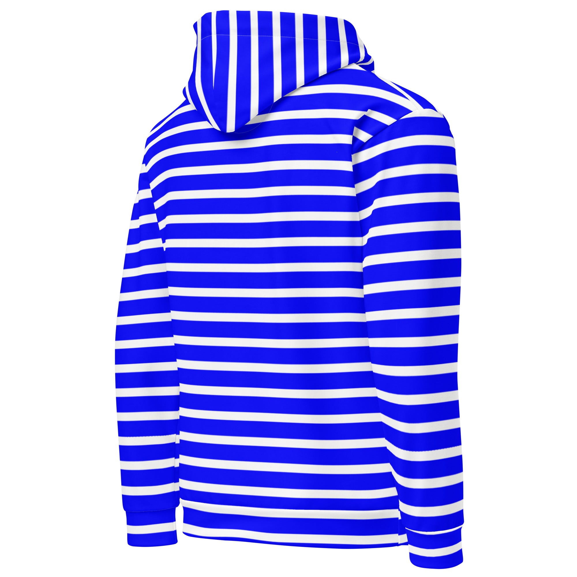 Unisex Hoodie- White and Blue Striped