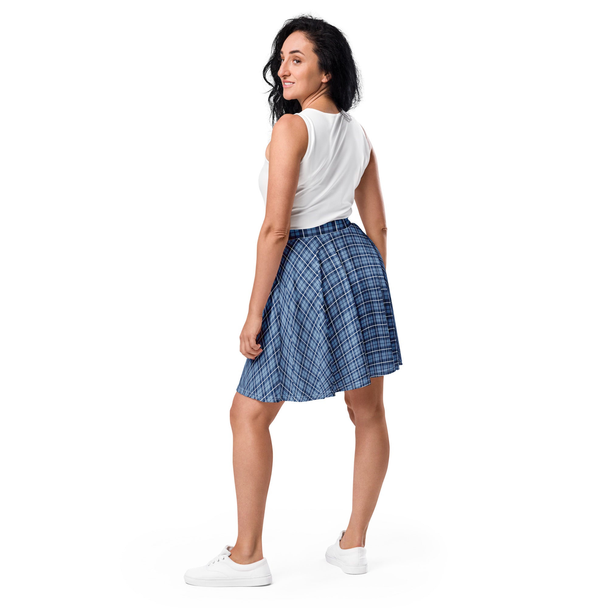 Skater Skirt-Tartan Light Blue