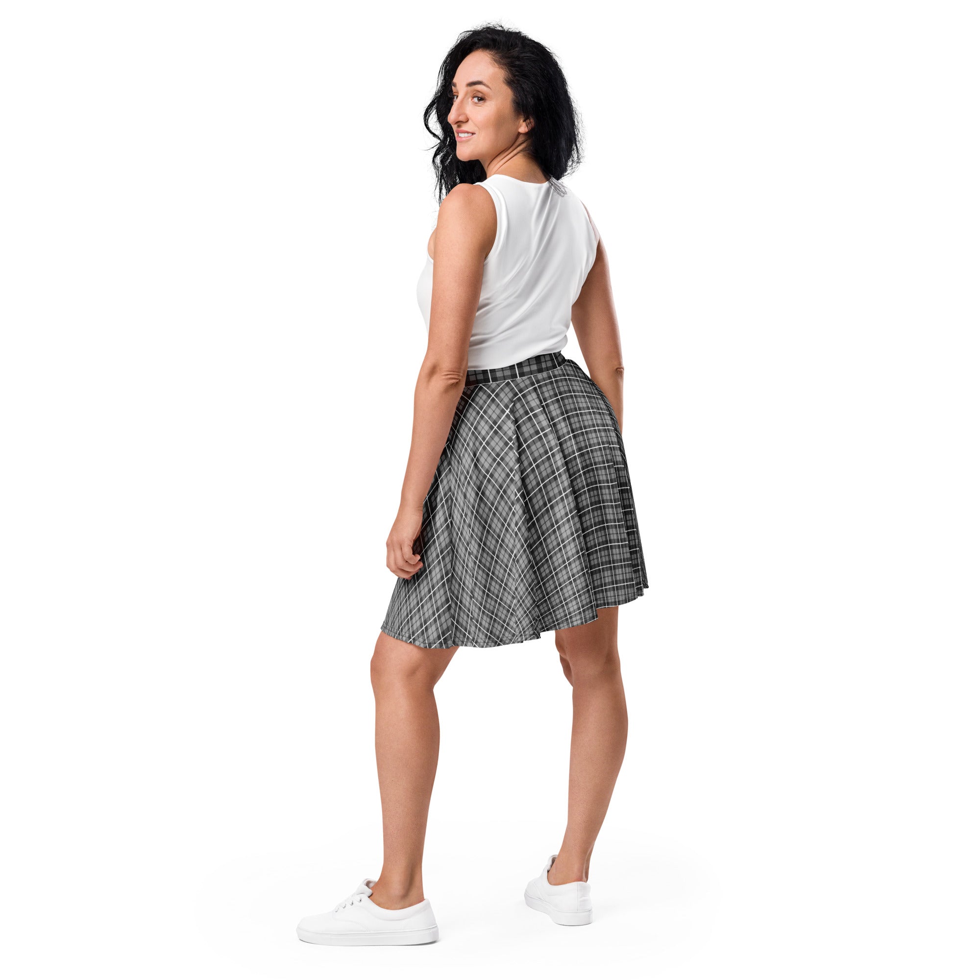 Skater Skirt- Tartan Dark Grey