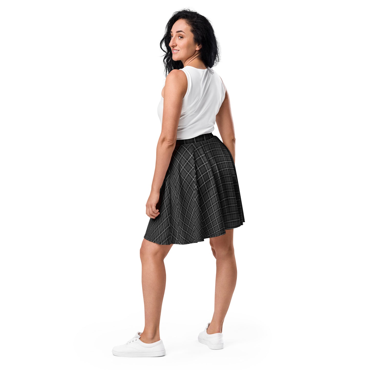 Skater Skirt- Tartan Black