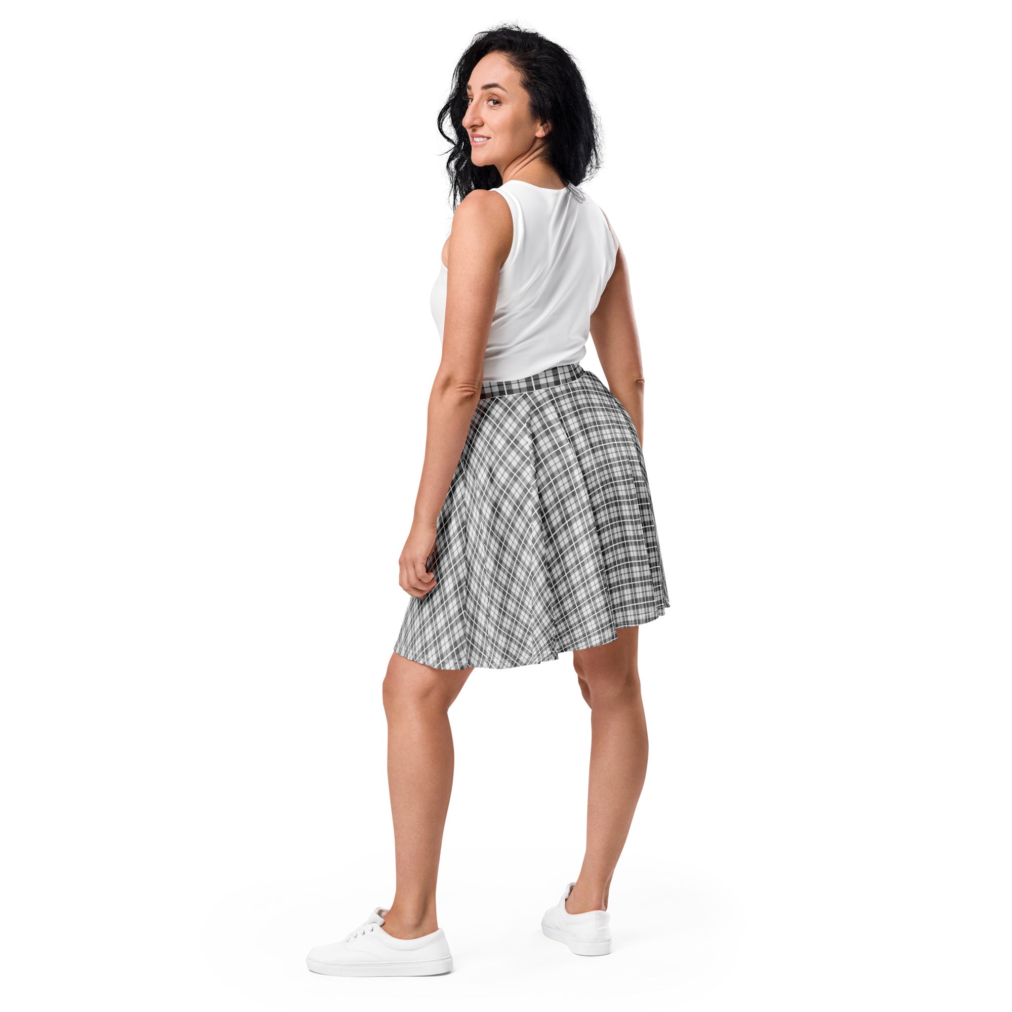 Skater Skirt- Tartan Light Grey