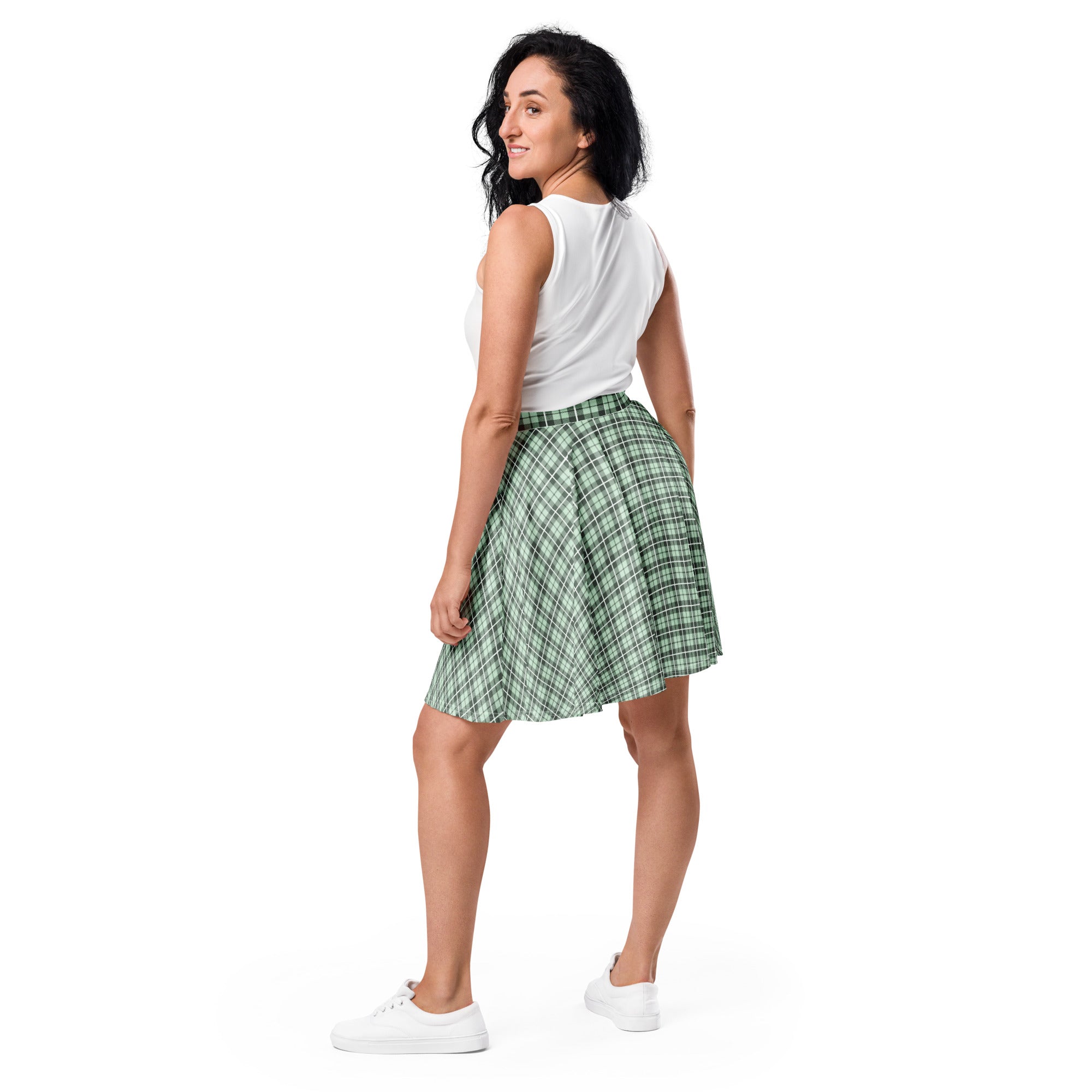 Skater Skirt- Tartan Light Green