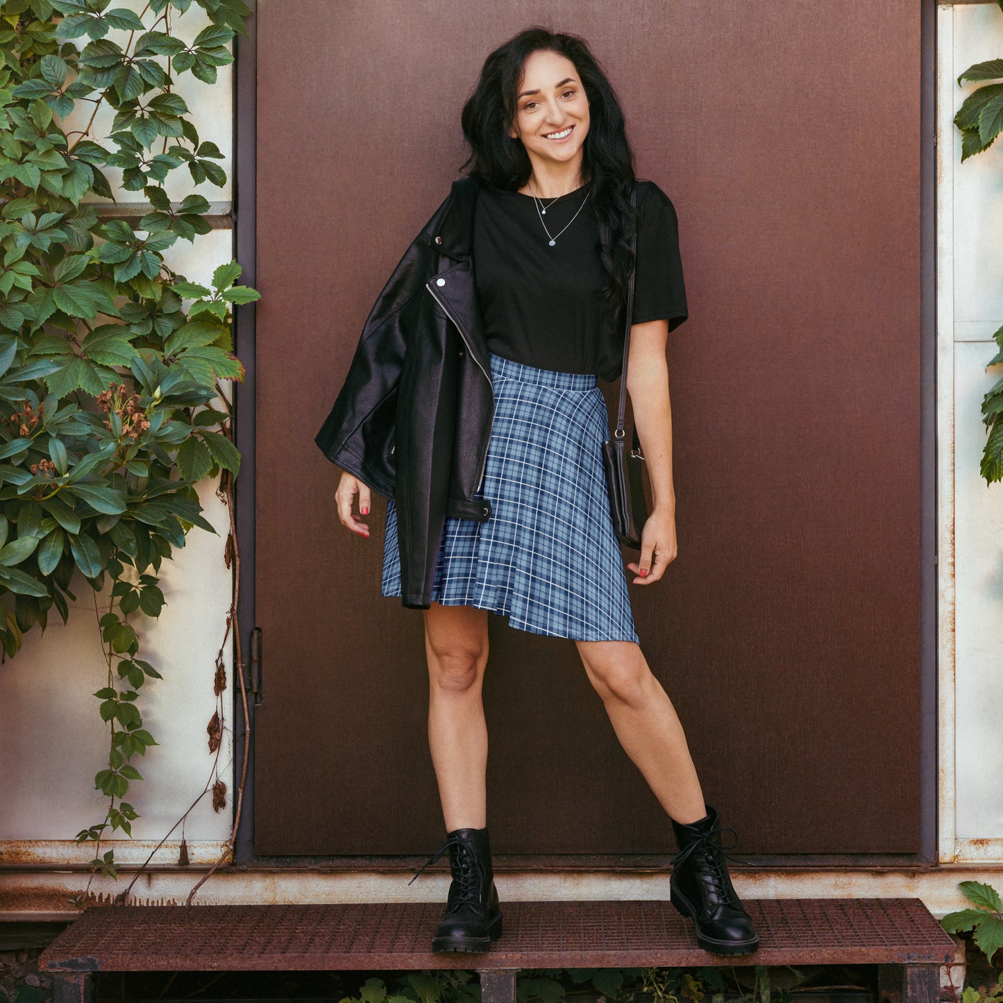 Skater Skirt-Tartan Light Blue
