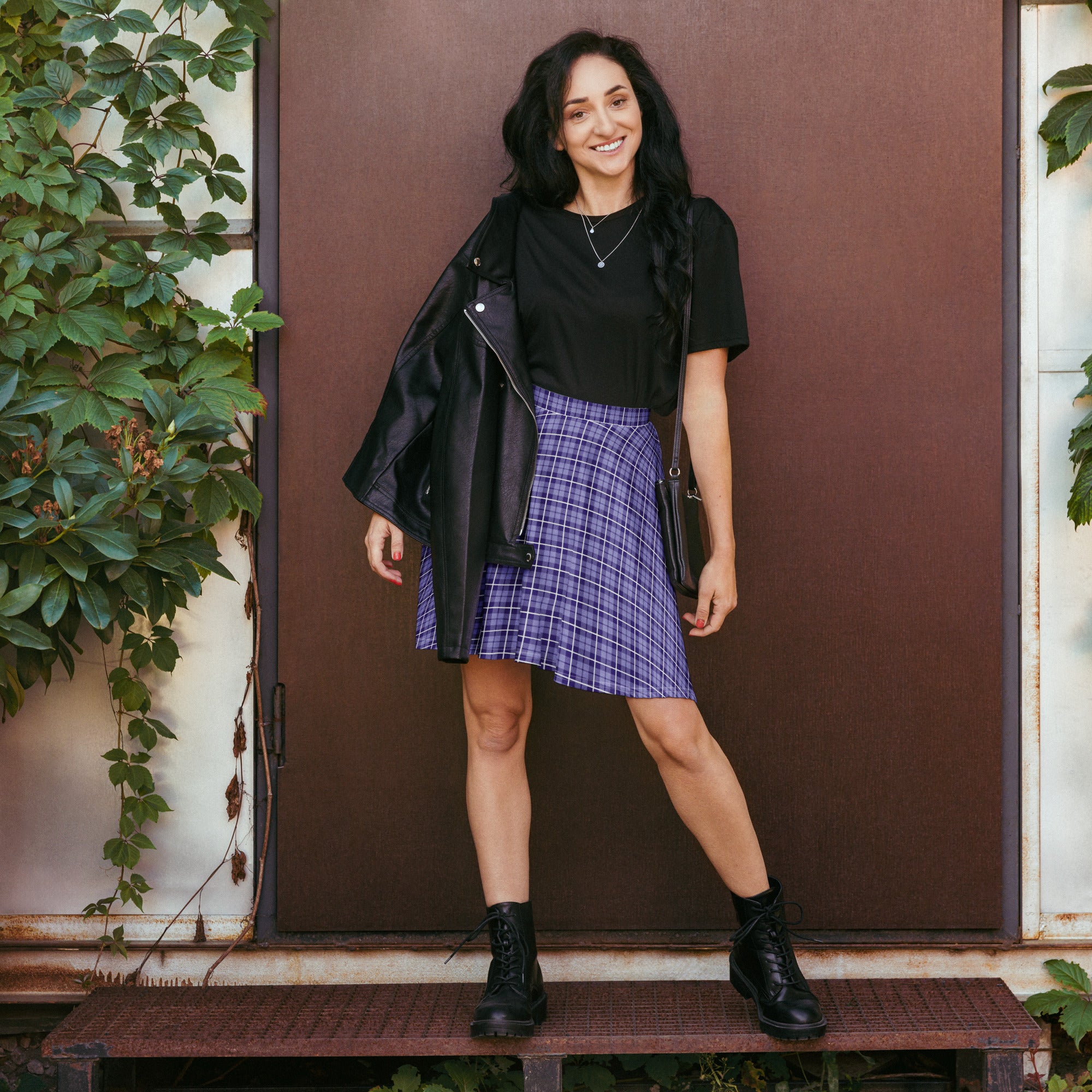 Skater Skirt- Tartan Purple