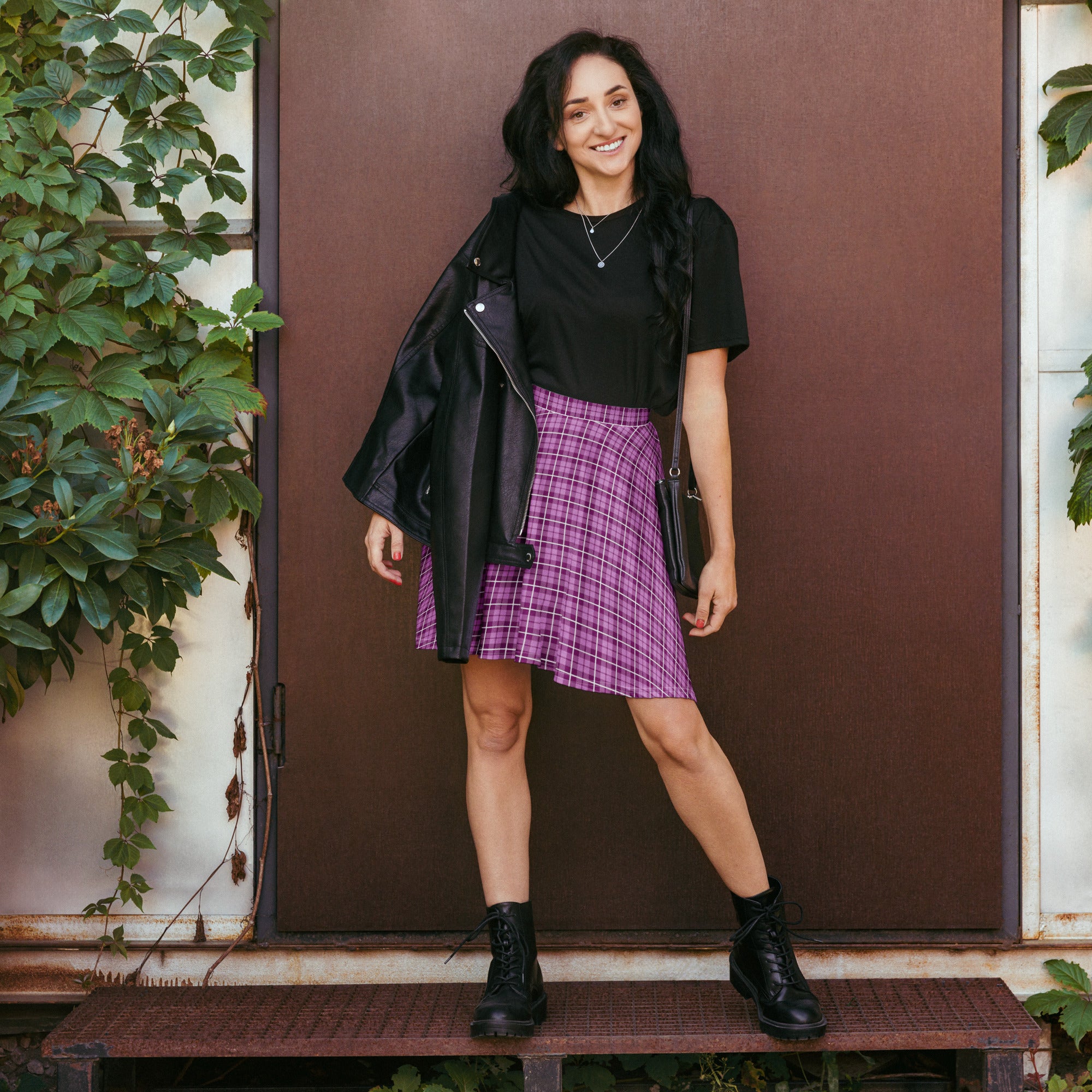 Skater Skirt- Tartan Dark Pink