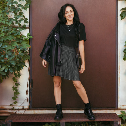 Skater Skirt- Tartan Black