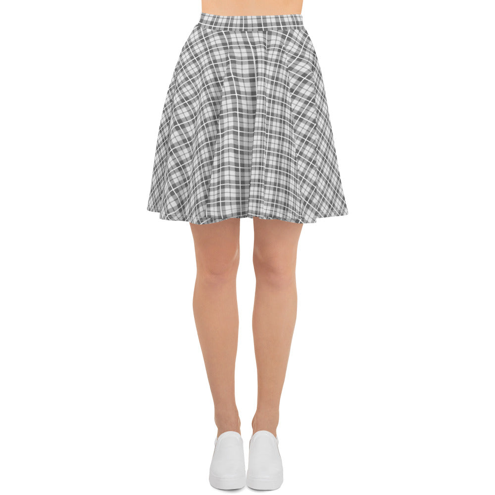 Skater Skirt- Tartan Light Grey