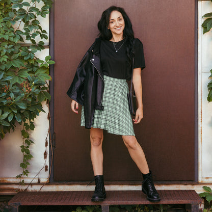 Skater Skirt- Tartan Light Green