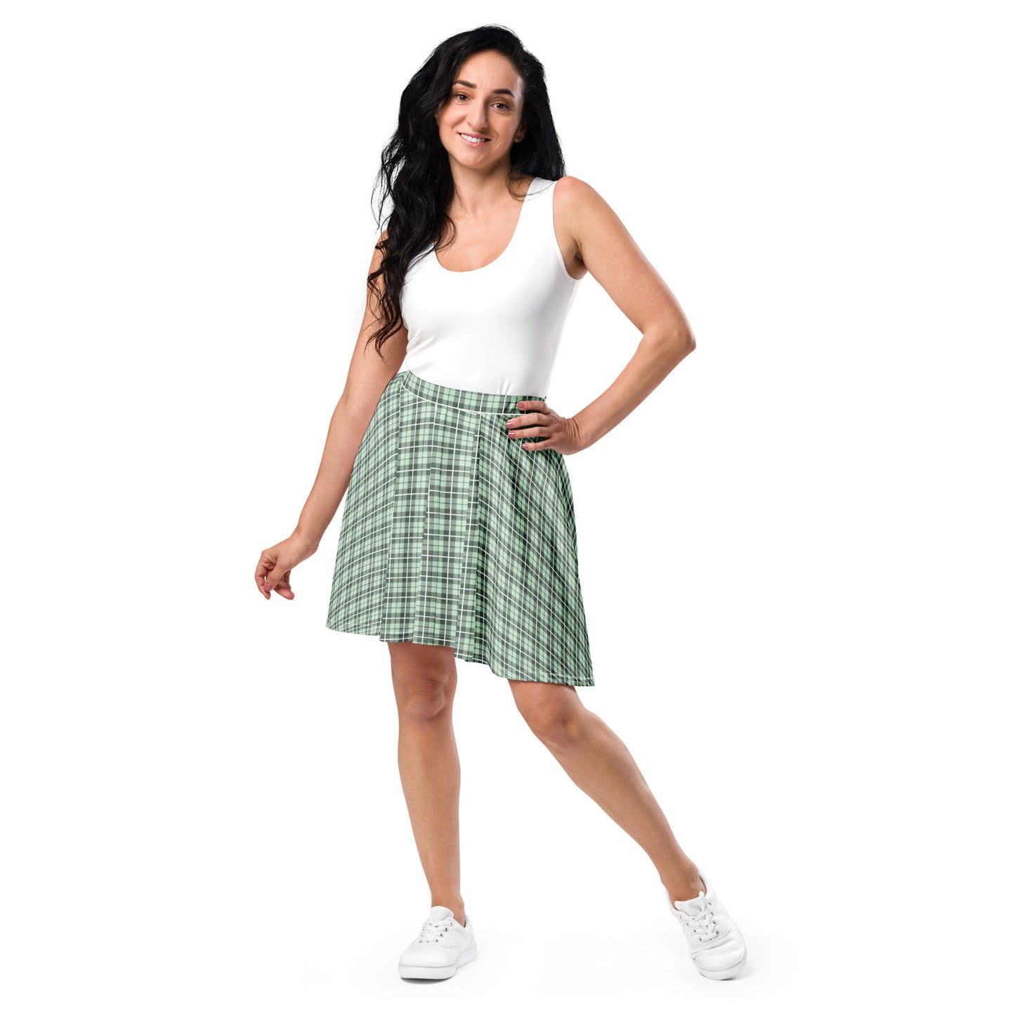 Skater Skirt- Tartan Light Green