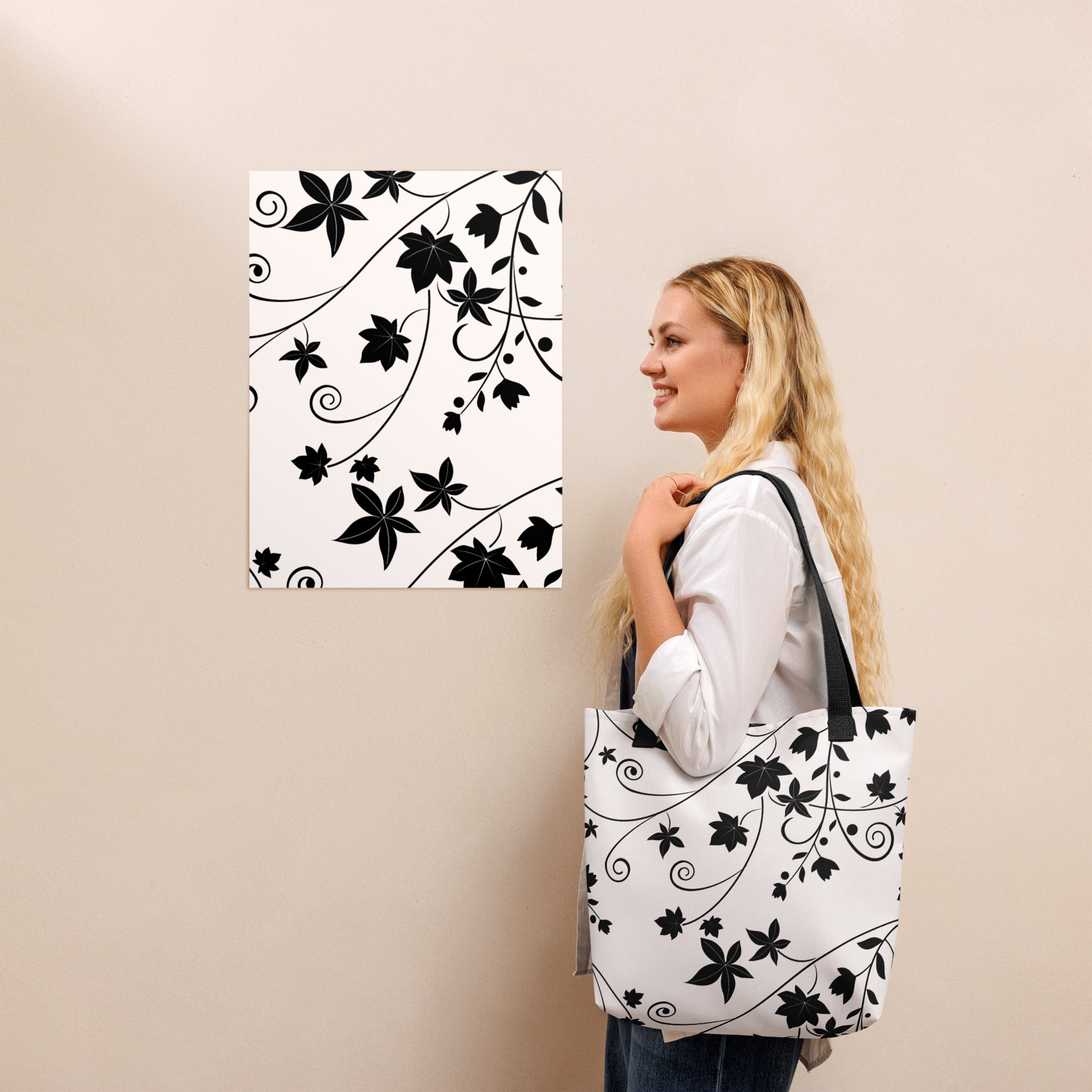 Tote bag-Floral Swirls III