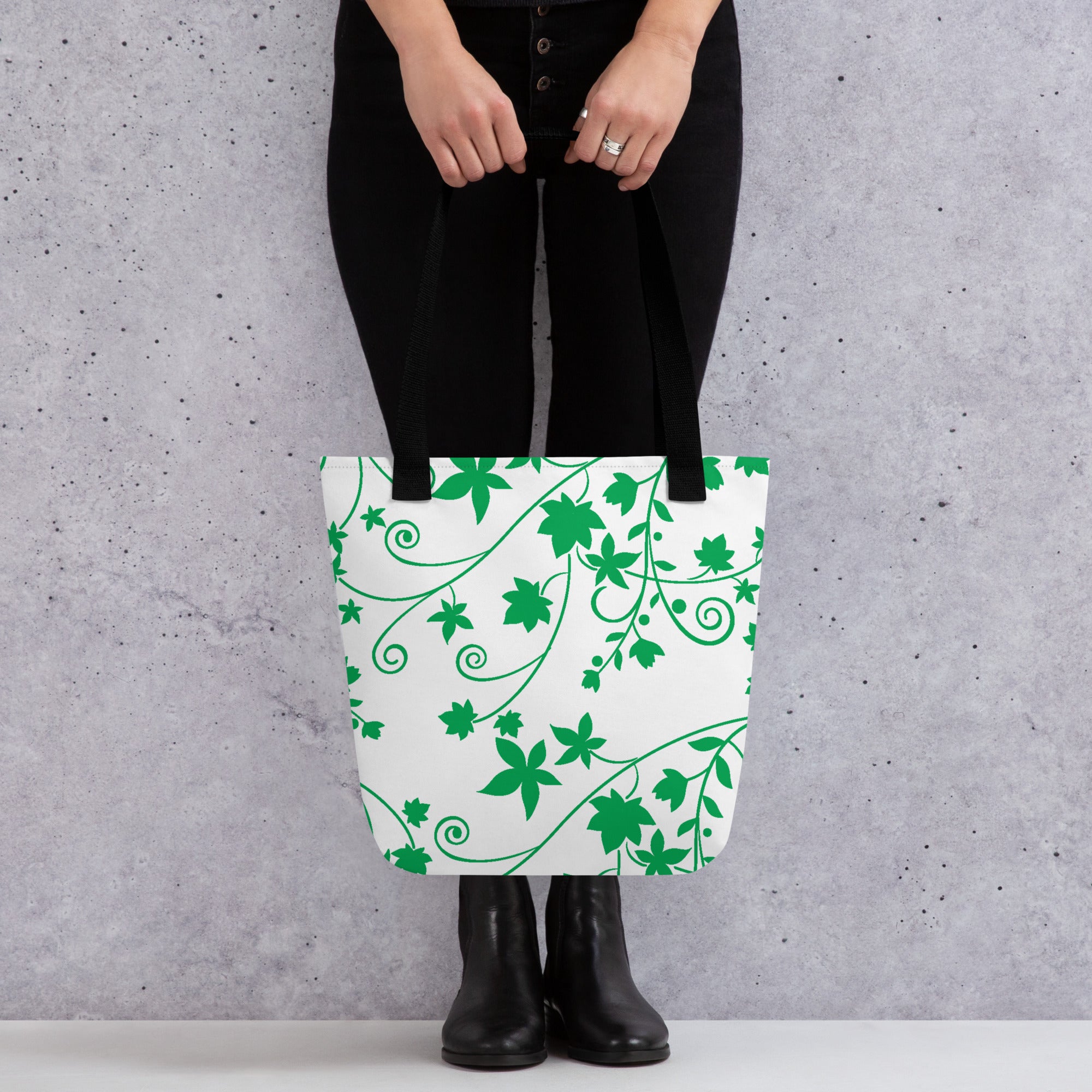 Tote bag-Floral Swirls I