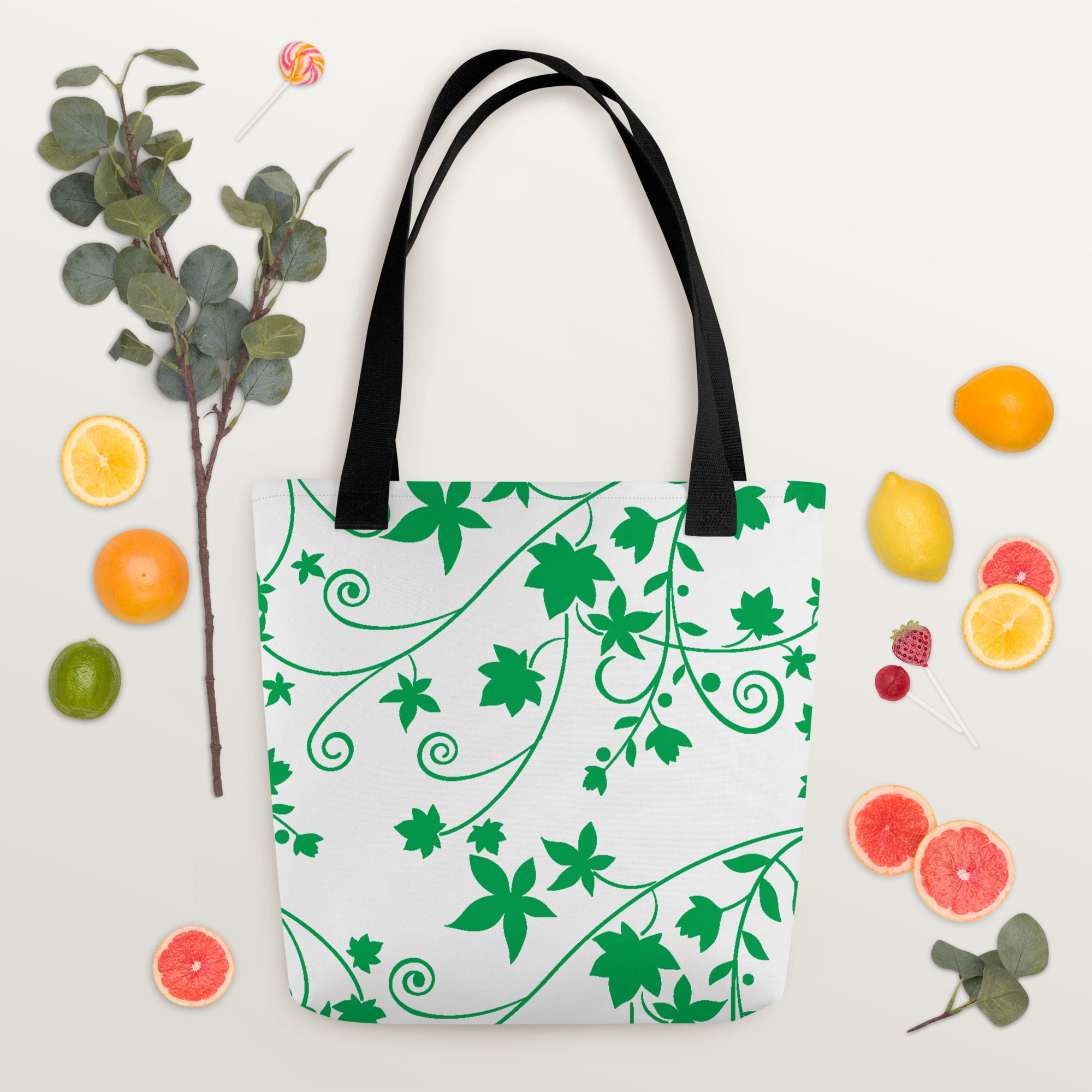 Tote bag-Floral Swirls I