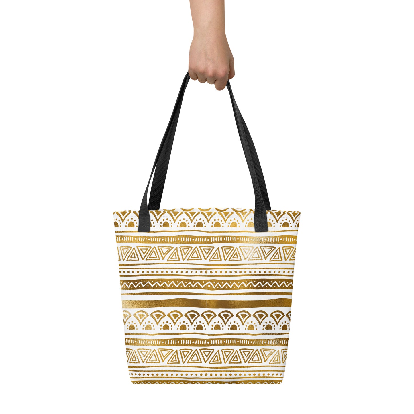 Tote bag- Tribal Patterns White