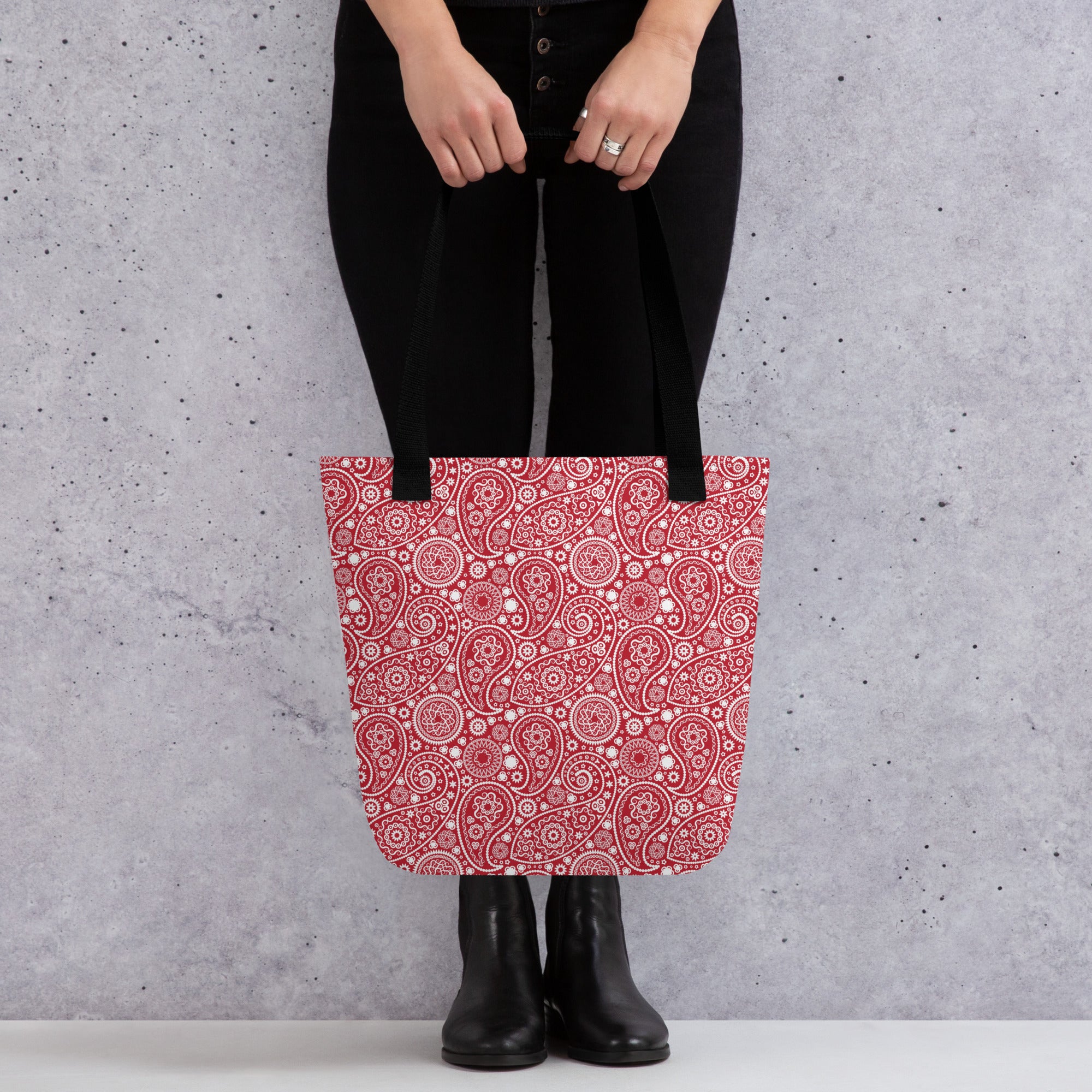 Tote bag- Paisley Red