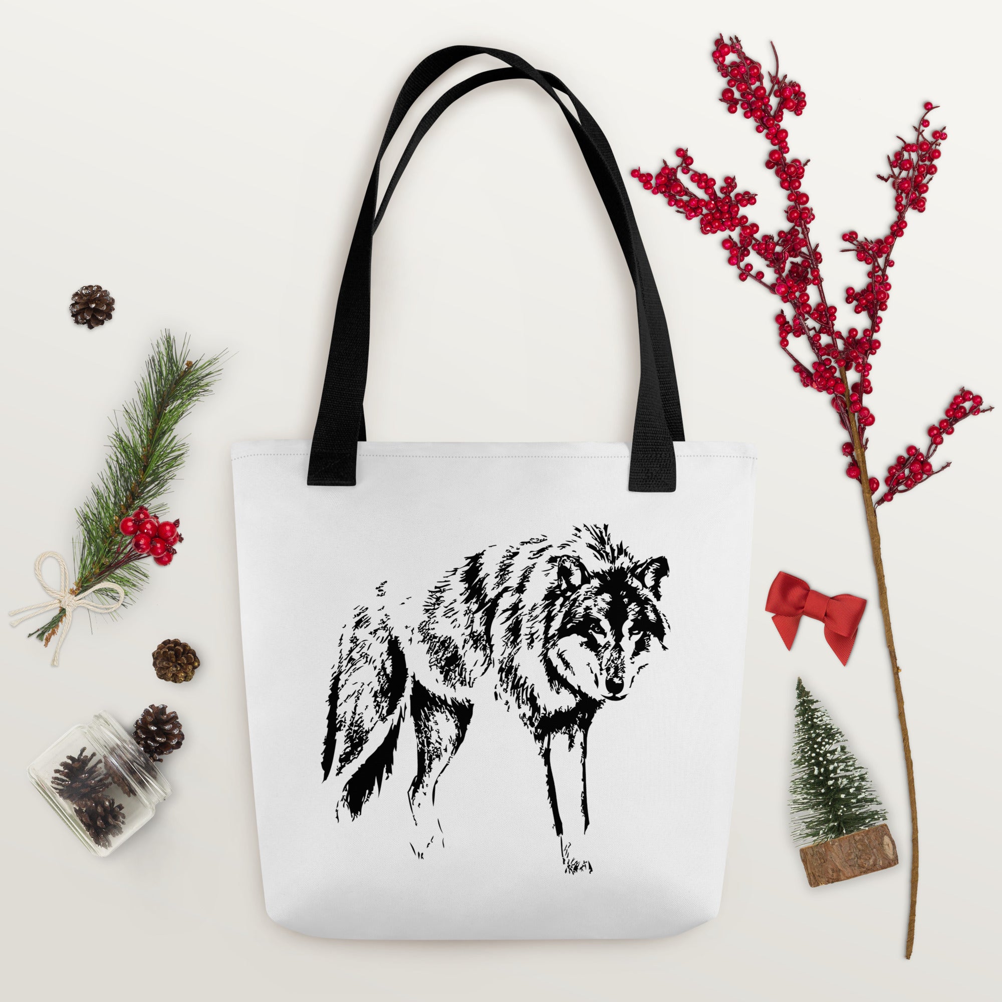 Tote bag- Wolf Mono